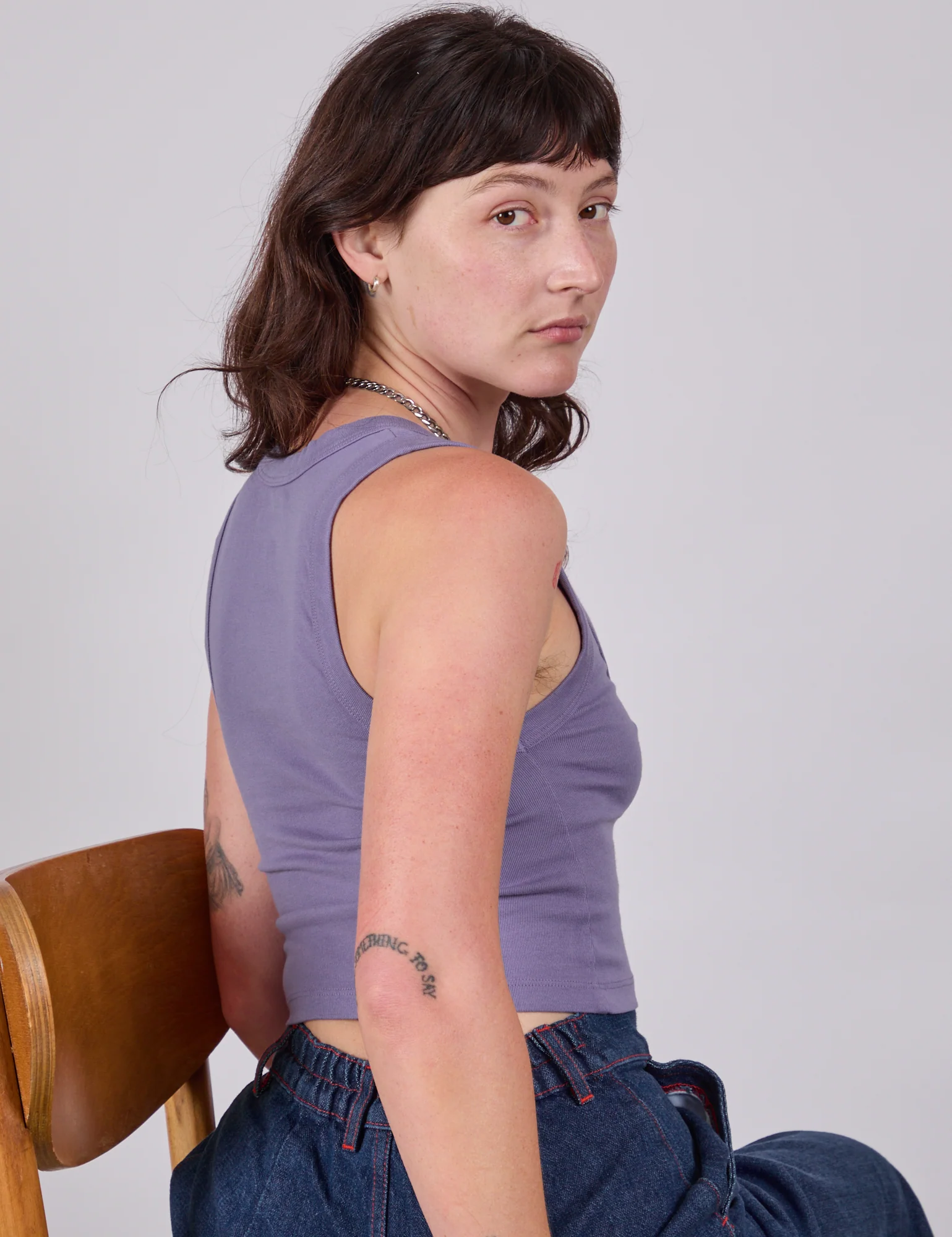 Cropped Tank Top - Faded Grape - Image 7