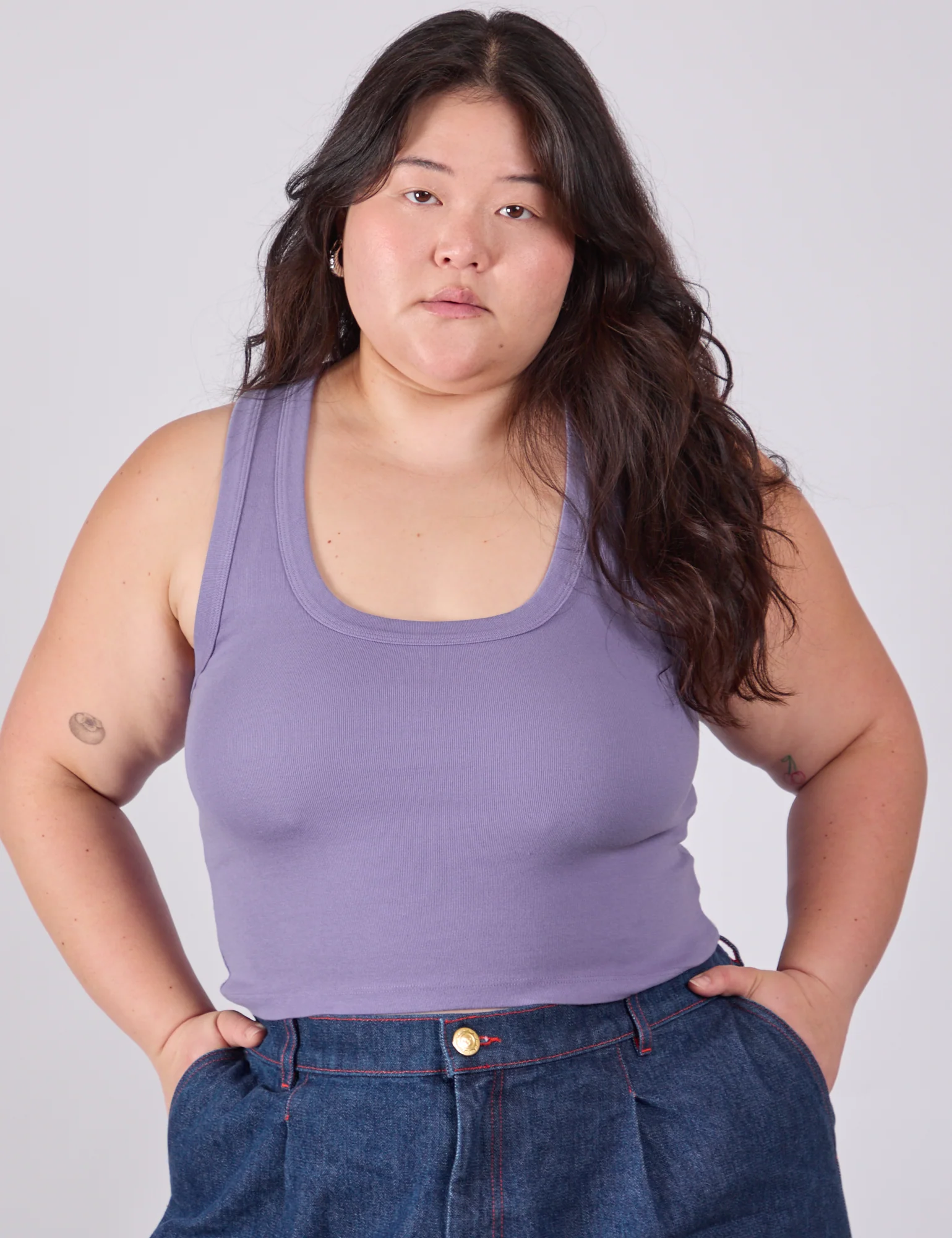 Cropped Tank Top - Faded Grape - Image 8