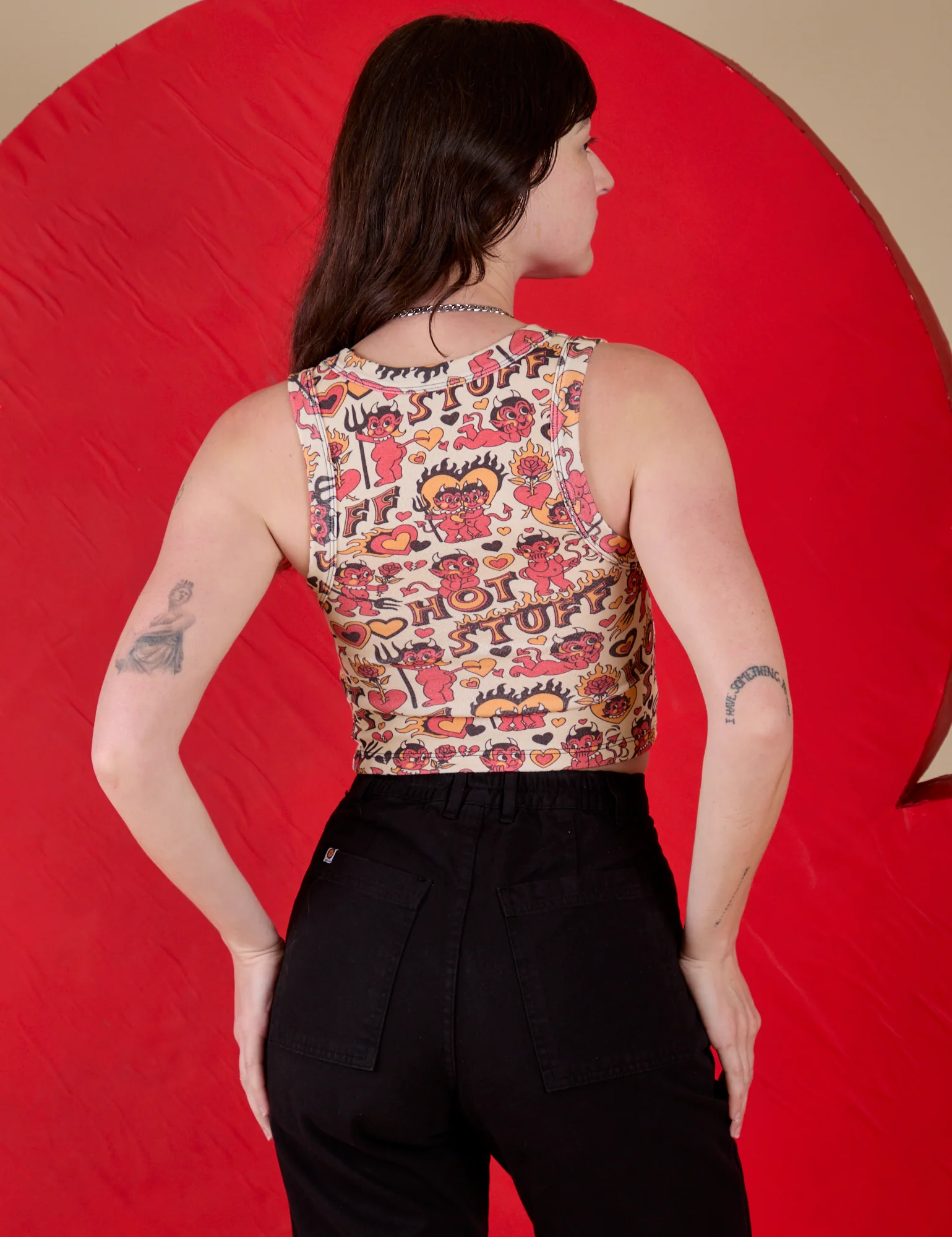 Cropped Tank Top - Hot Stuff Print - Image 17