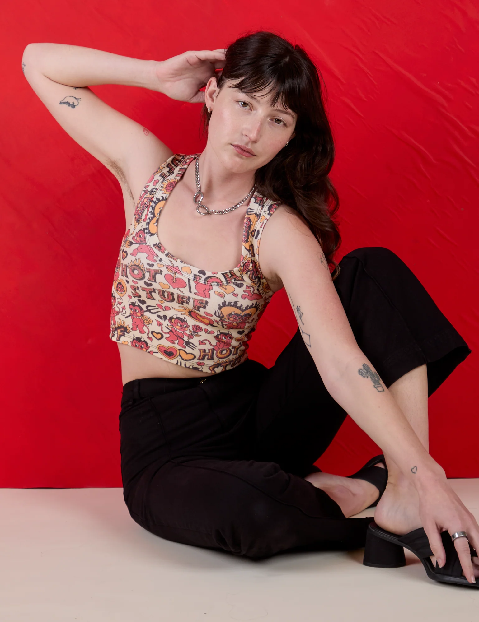 Cropped Tank Top - Hot Stuff Print - Image 18