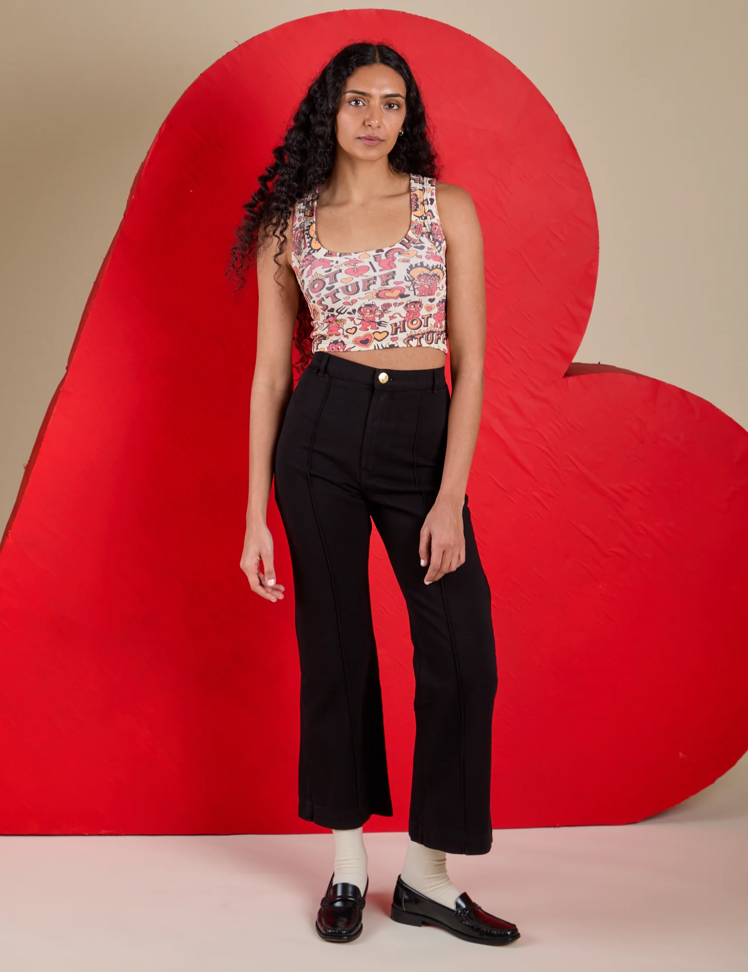 Cropped Tank Top - Hot Stuff Print - Image 7