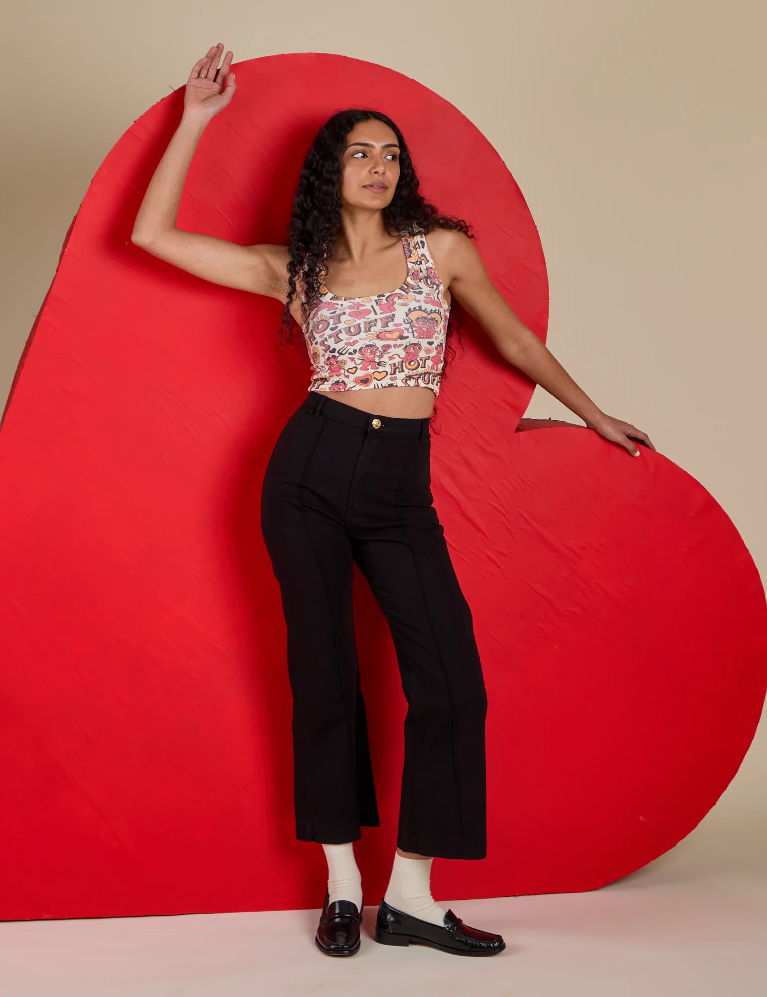 Cropped Tank Top - Hot Stuff Print - Image 9