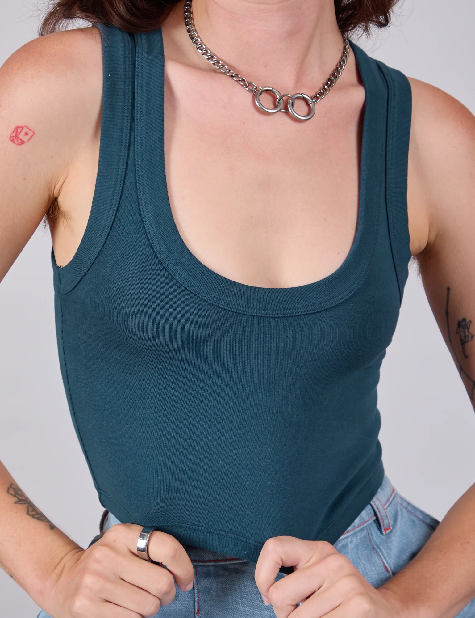 Cropped Tank Top - Lagoon - Image 4