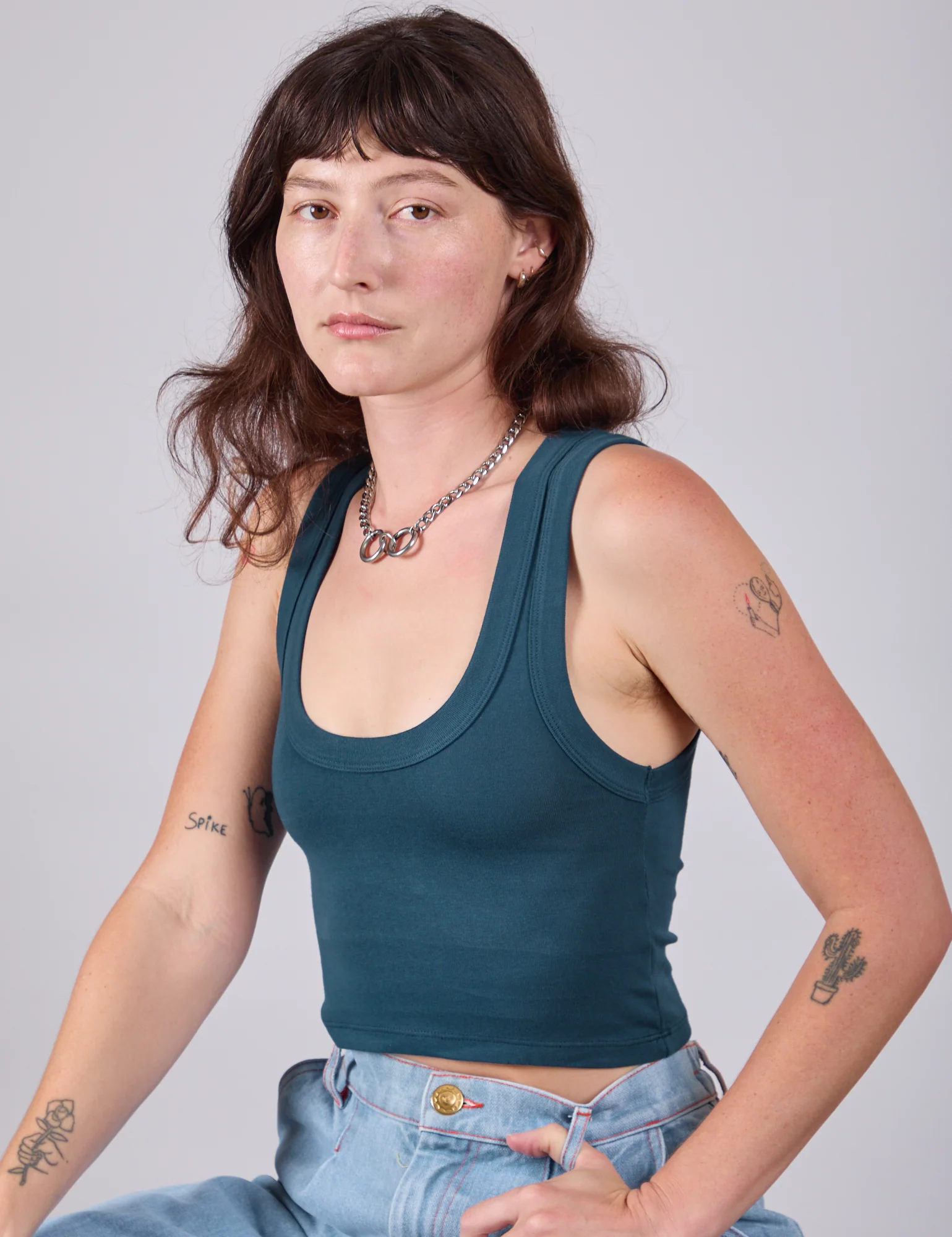 Cropped Tank Top - Lagoon - Image 5