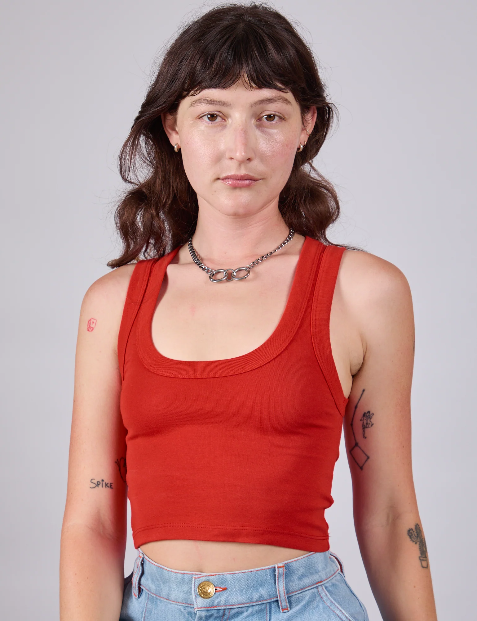 Cropped Tank Top - Mustang Red - Image 3
