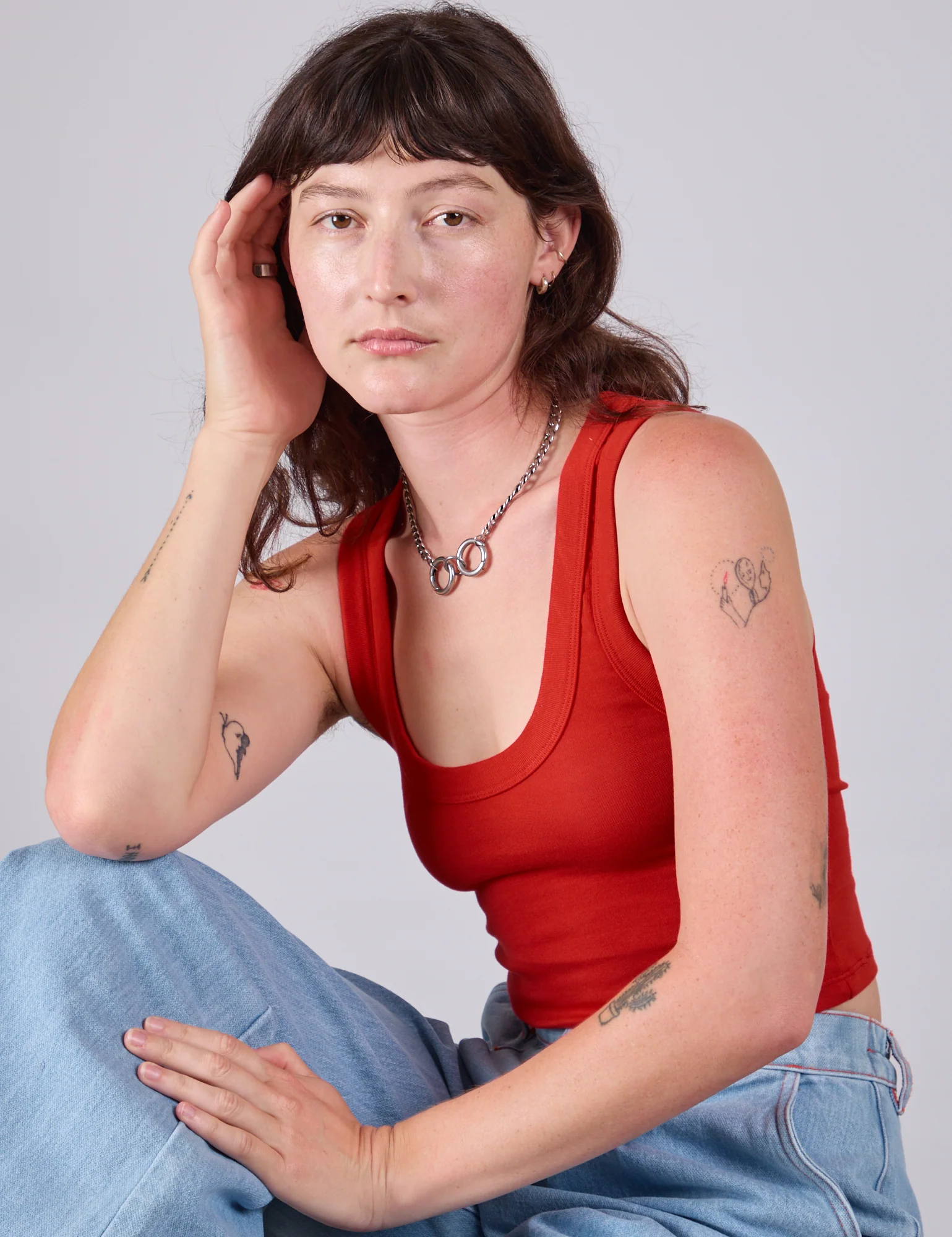 Cropped Tank Top - Mustang Red - Image 5