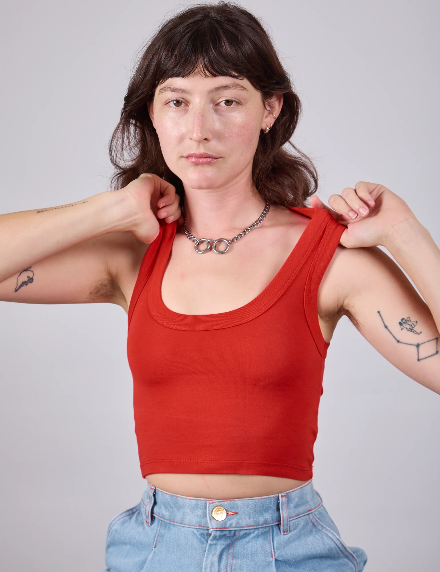 Cropped Tank Top - Mustang Red - Image 6