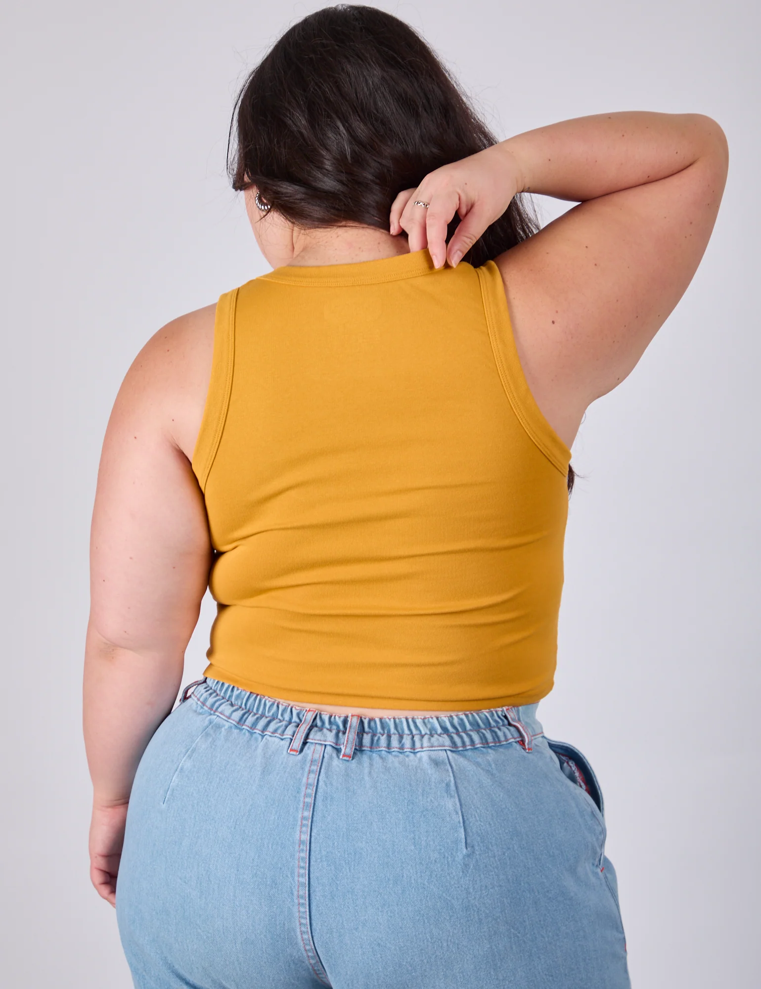 Cropped Tank Top - Mustard Yellow - Image 14