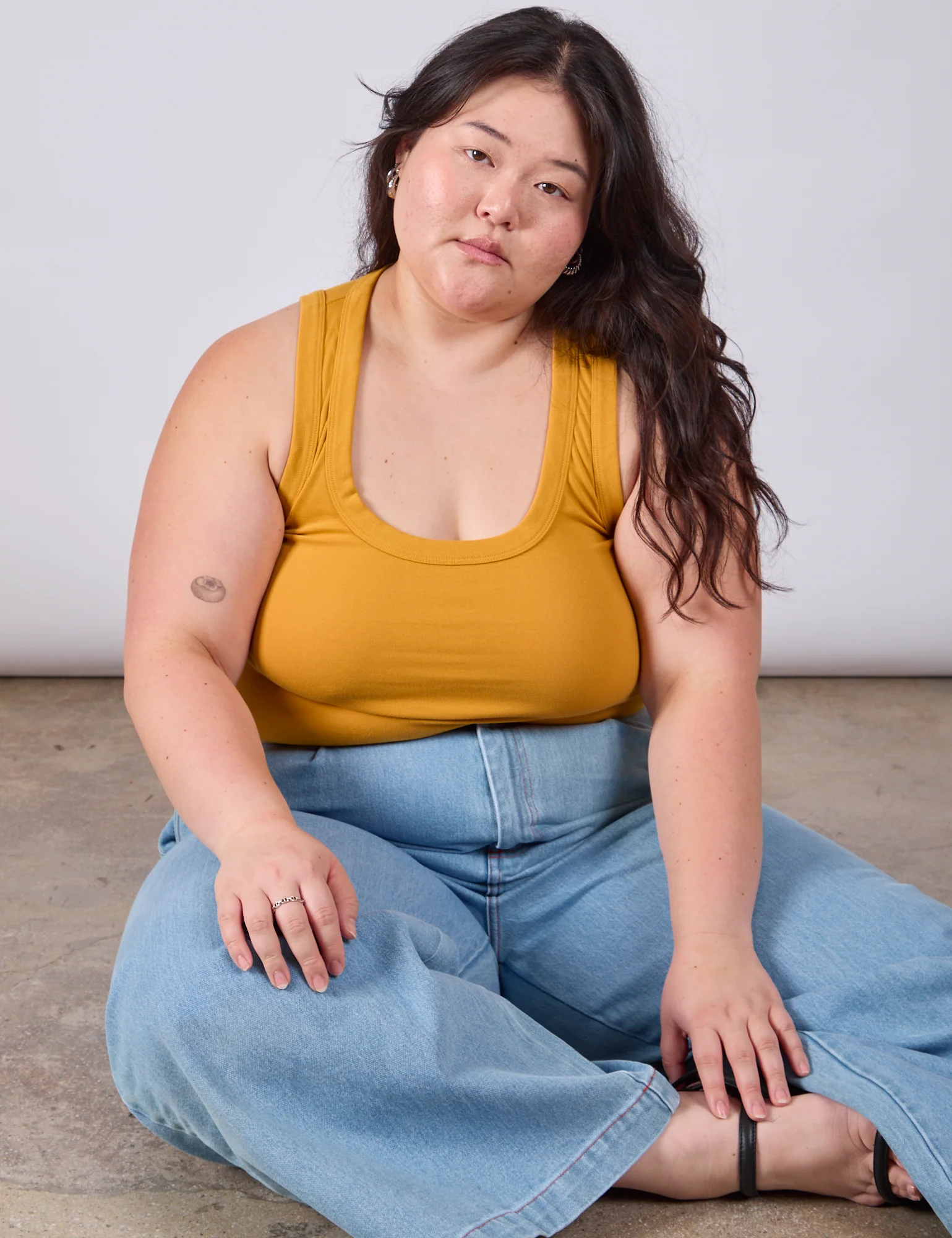 Cropped Tank Top - Mustard Yellow - Image 15