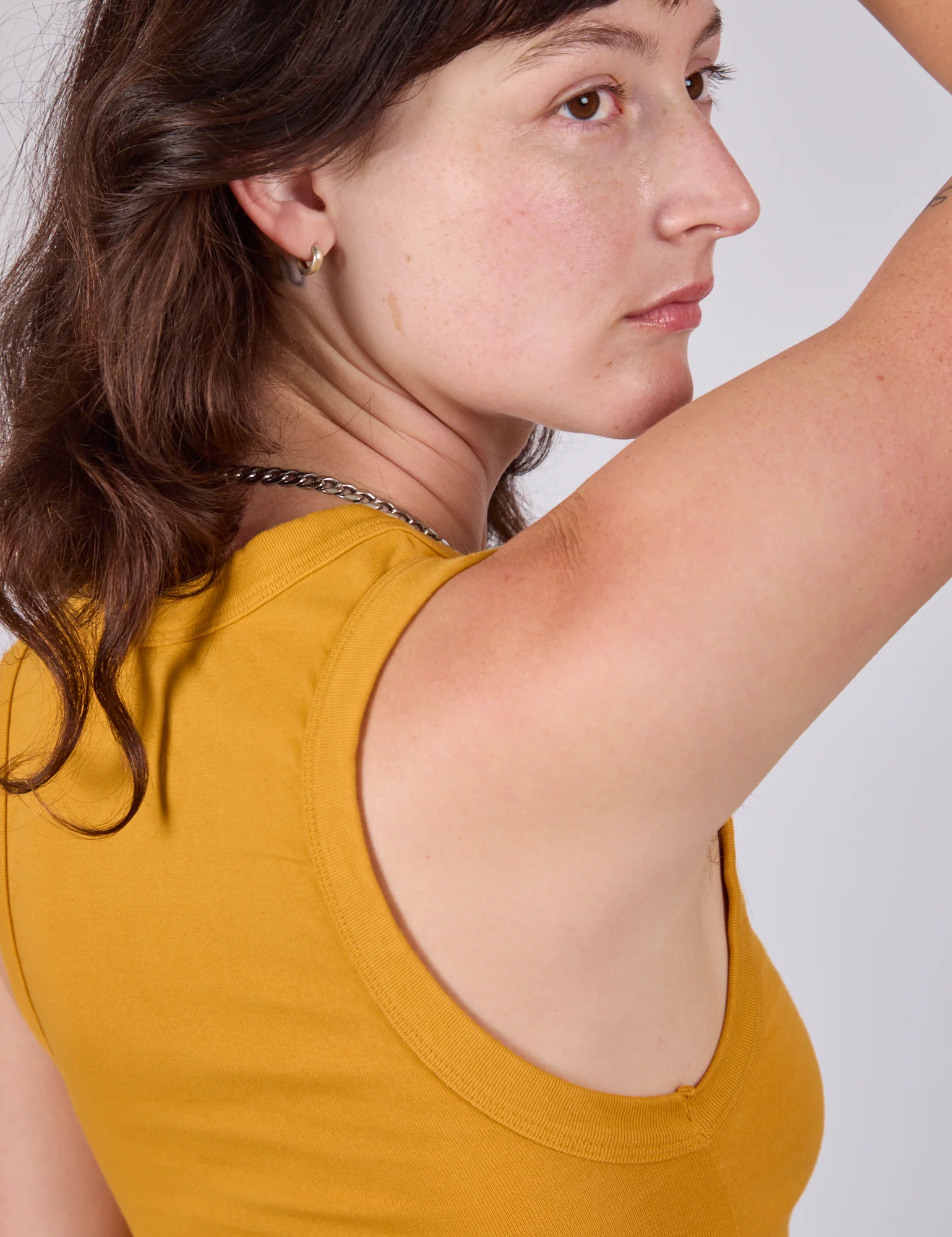 Cropped Tank Top - Mustard Yellow - Image 8