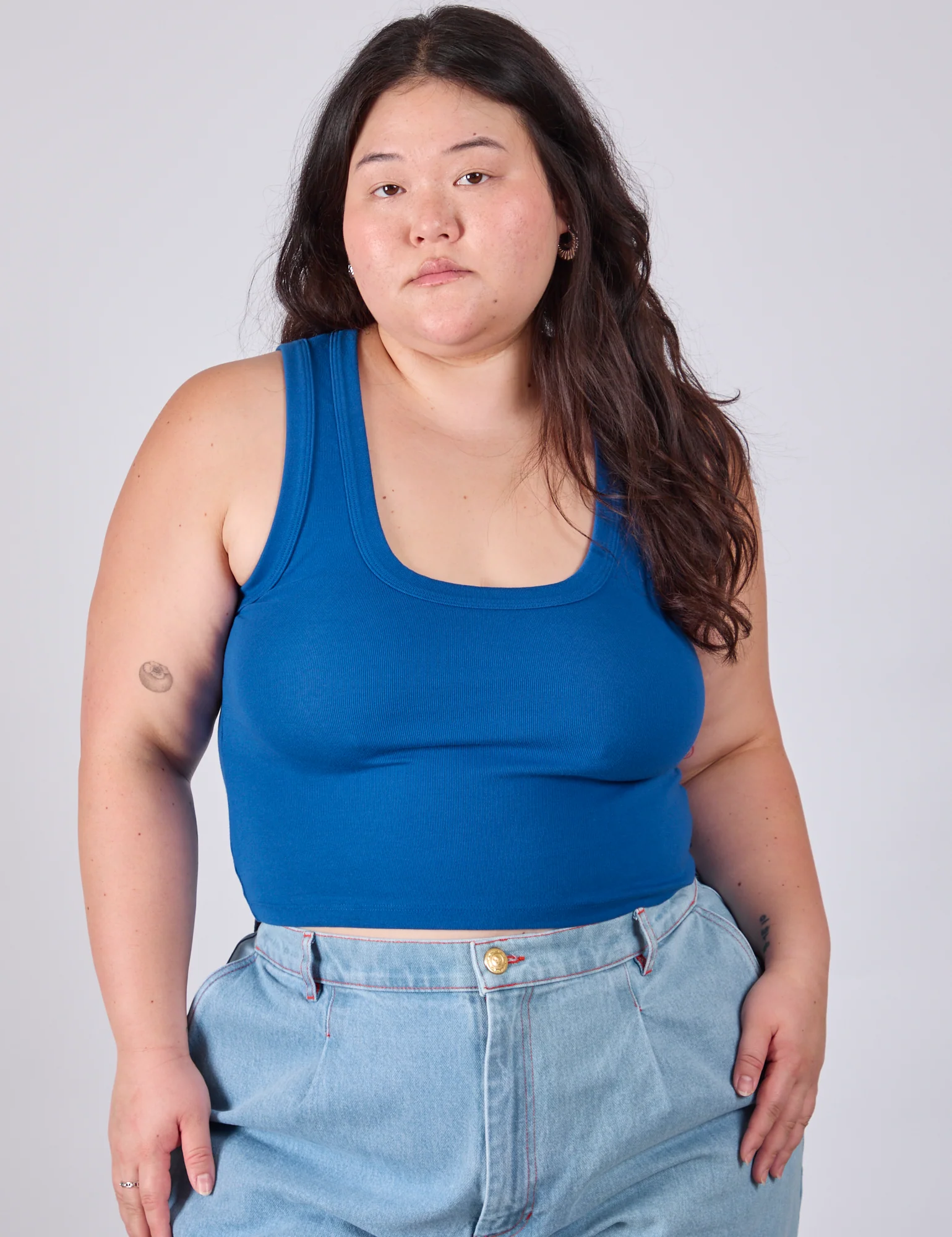 Cropped Tank Top - Royal Blue - Image 10