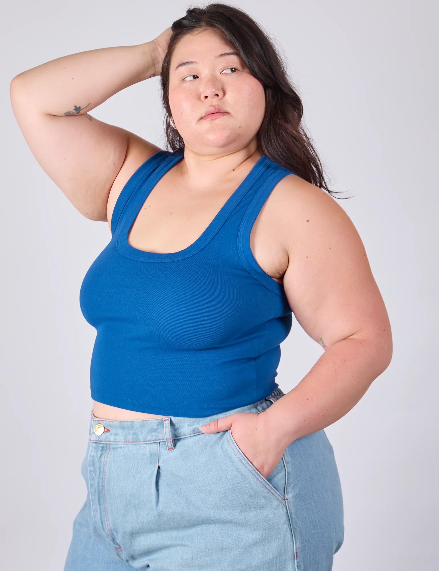 Cropped Tank Top - Royal Blue - Image 12