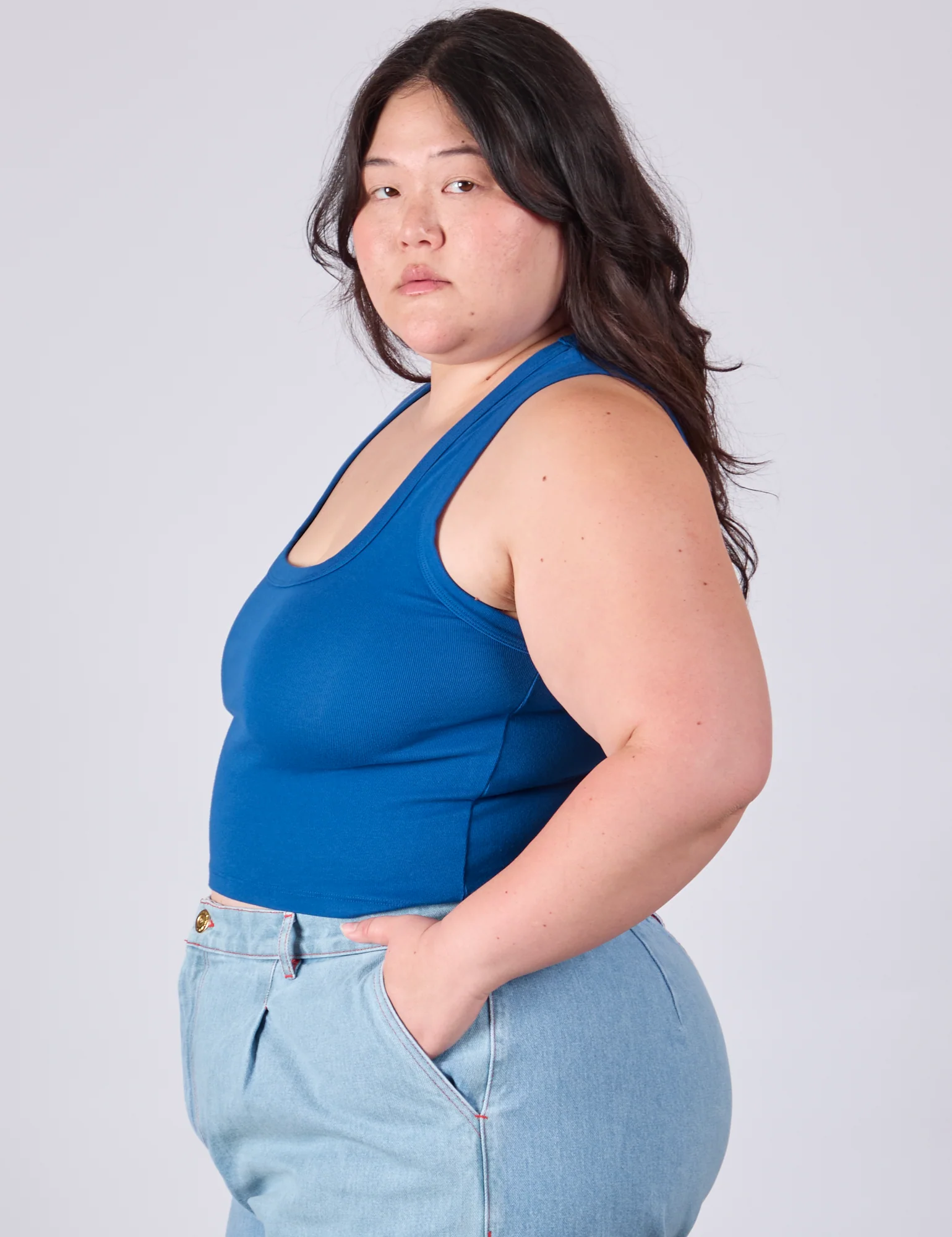 Cropped Tank Top - Royal Blue - Image 13