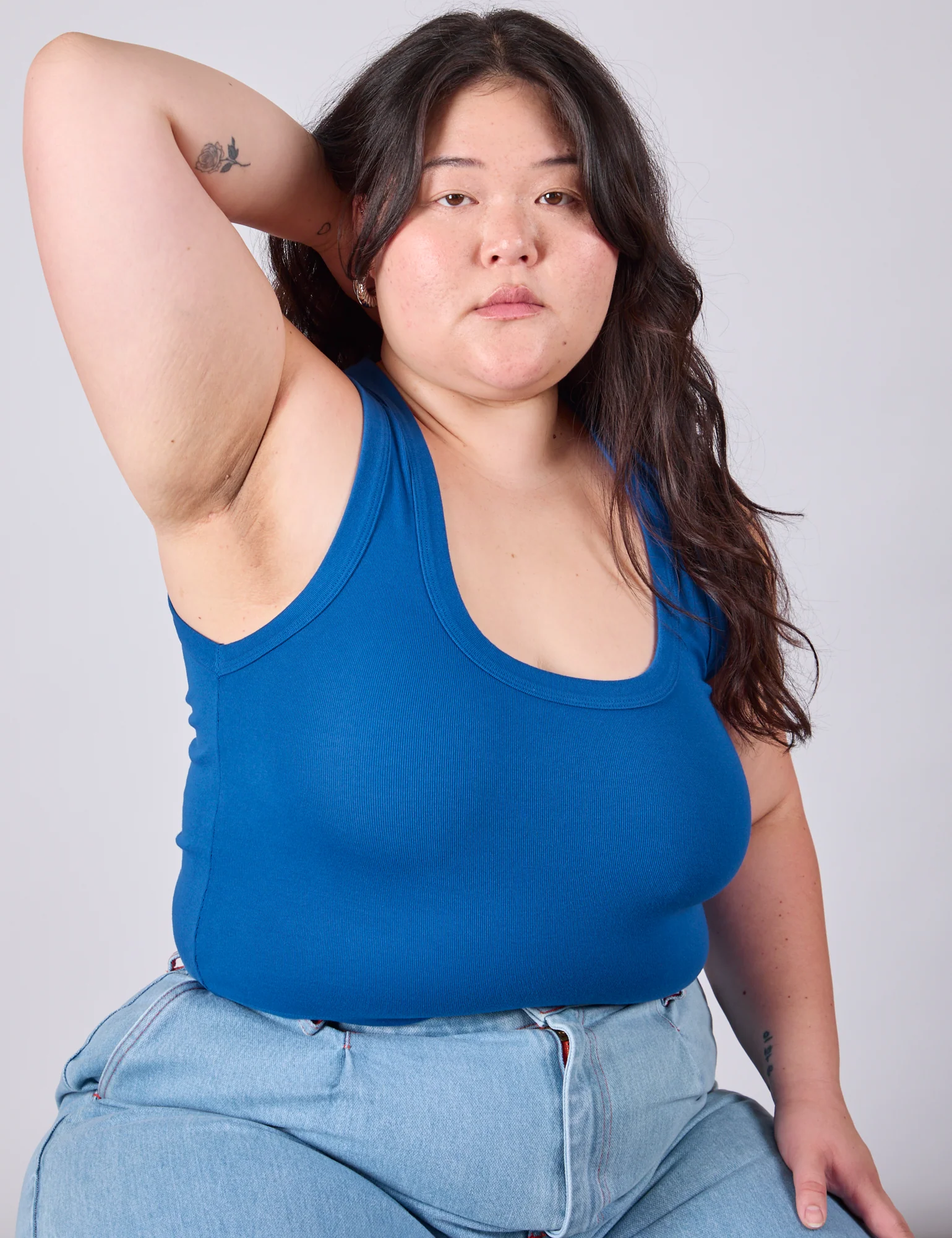 Cropped Tank Top - Royal Blue - Image 15