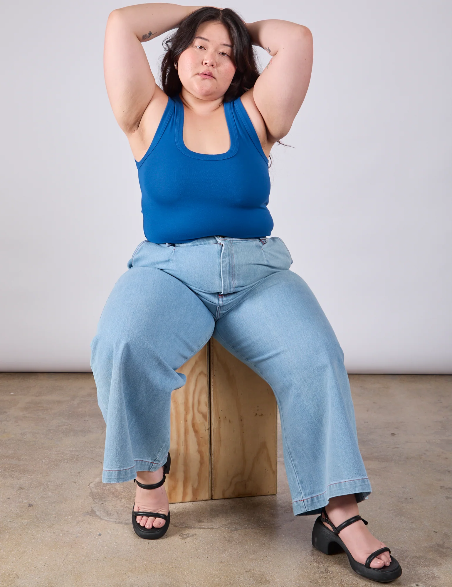 Cropped Tank Top - Royal Blue - Image 17