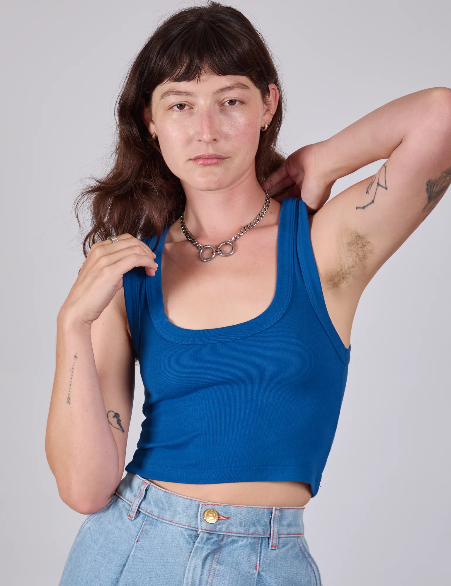 Cropped Tank Top - Royal Blue - Image 3