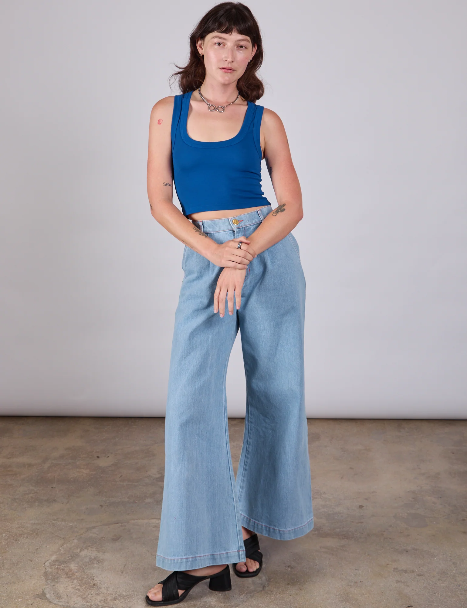 Cropped Tank Top - Royal Blue - Image 4