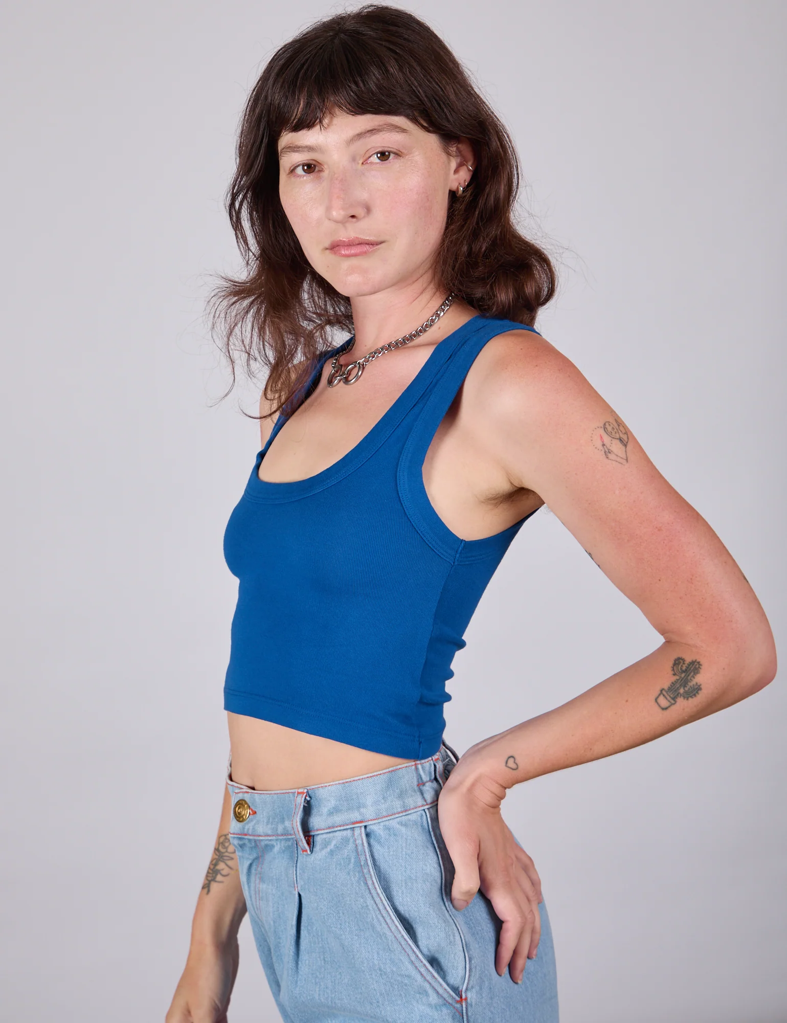 Cropped Tank Top - Royal Blue - Image 5