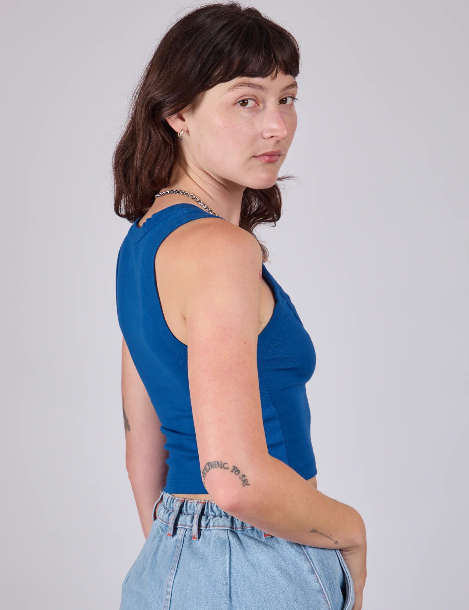 Cropped Tank Top - Royal Blue - Image 7