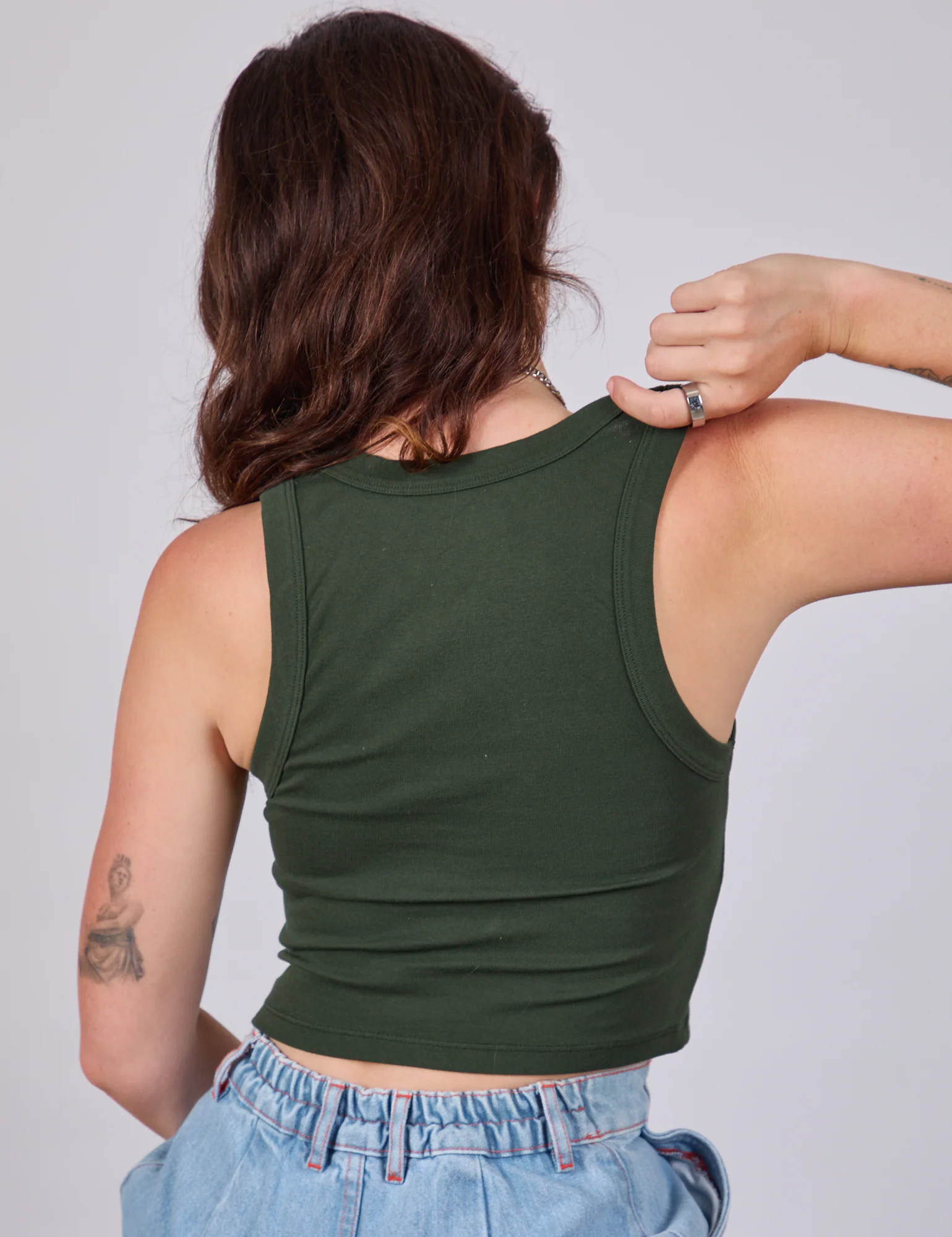 Cropped Tank Top - Swamp Green - Image 12