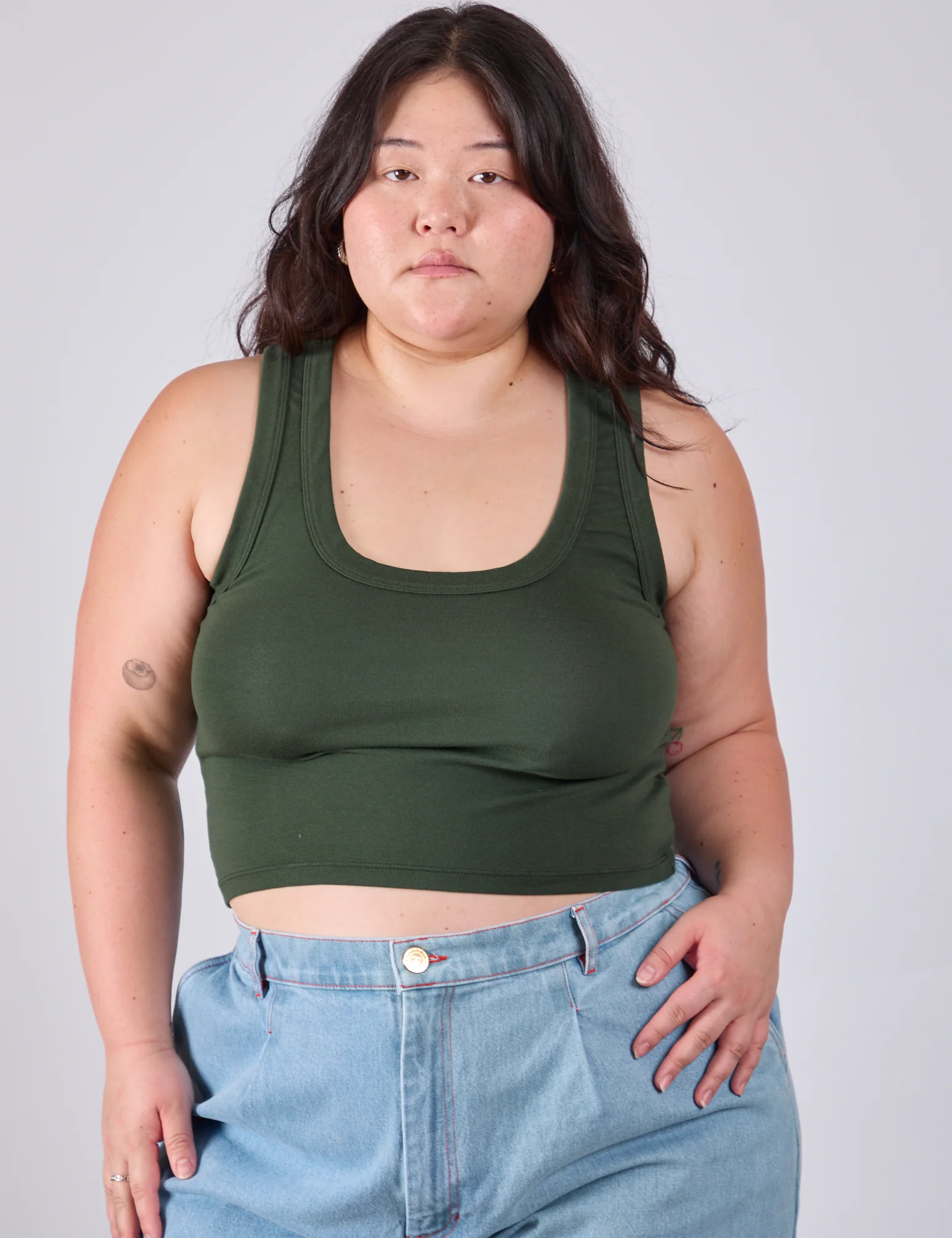 Cropped Tank Top - Swamp Green - Image 3
