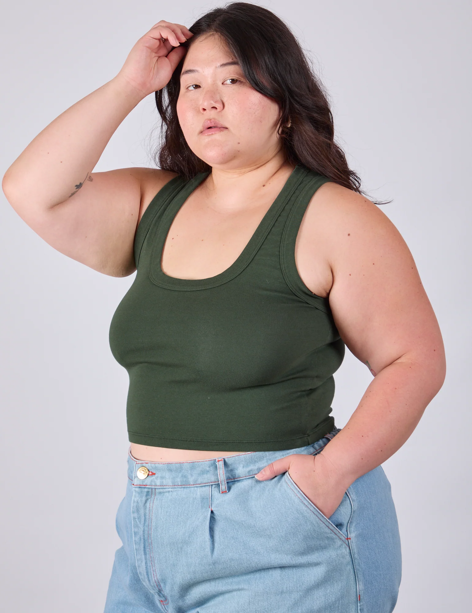 Cropped Tank Top - Swamp Green - Image 5
