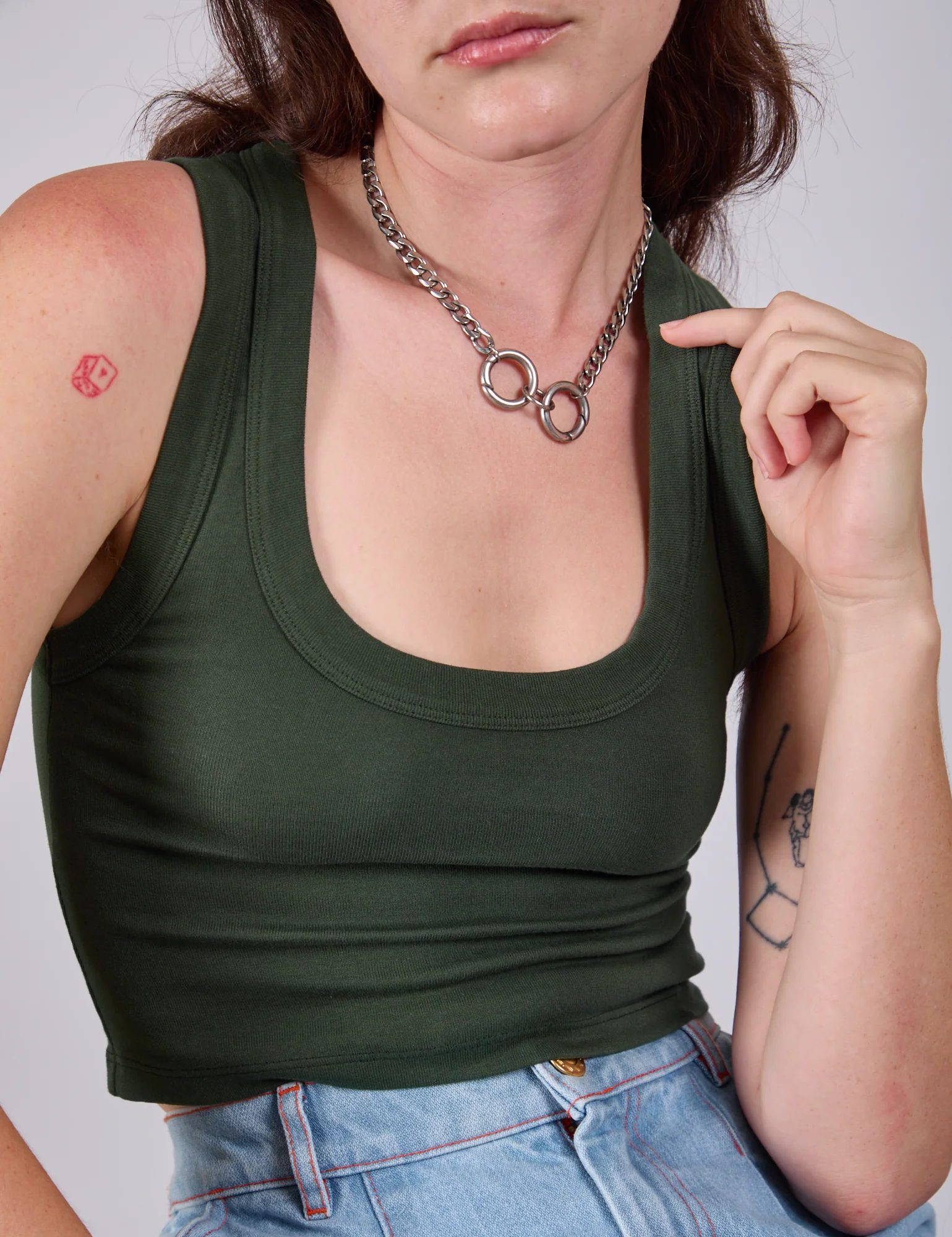 Cropped Tank Top - Swamp Green - Image 9