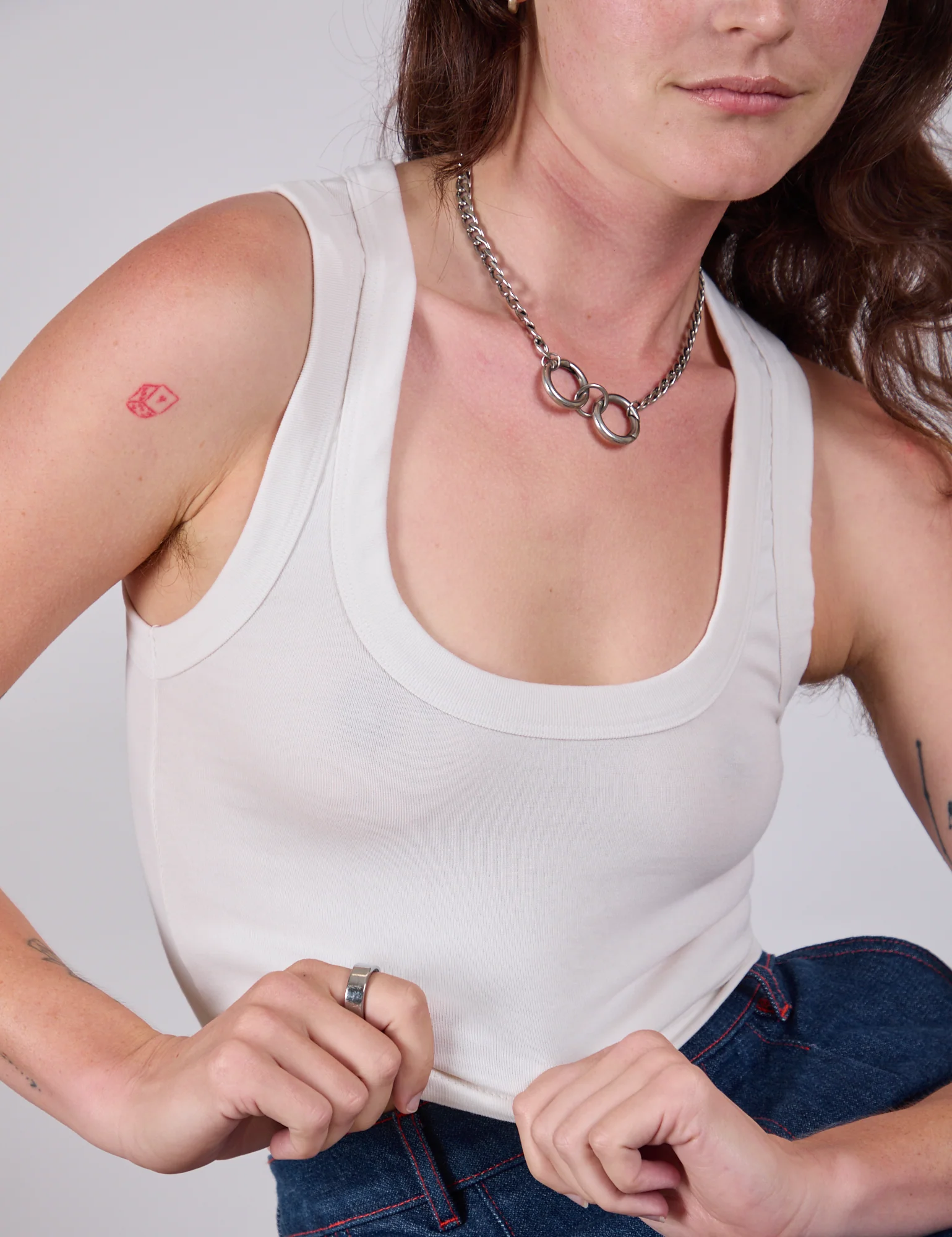 Cropped Tank Top - Vintage Tee White - Image 10