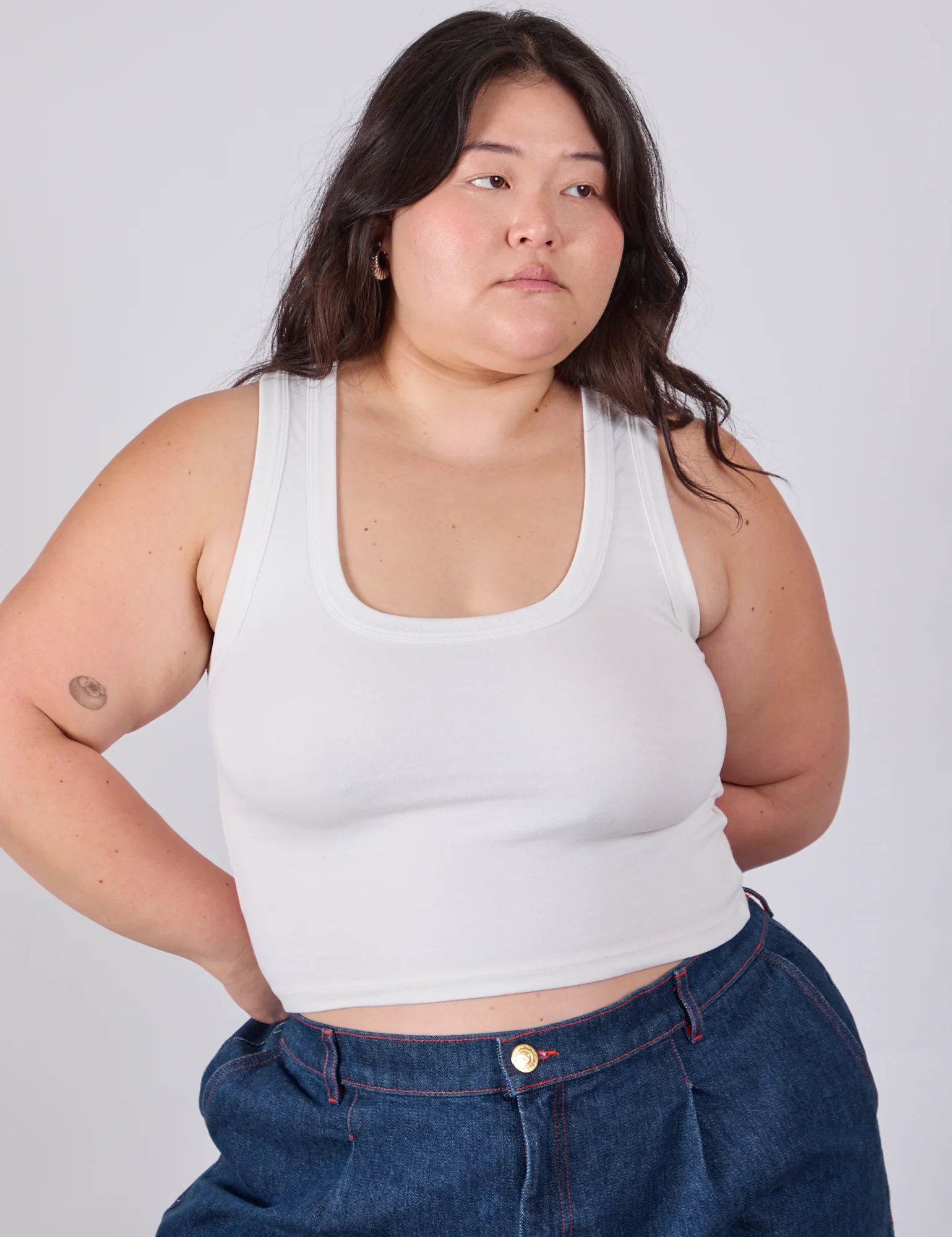 Cropped Tank Top - Vintage Tee White - Image 11