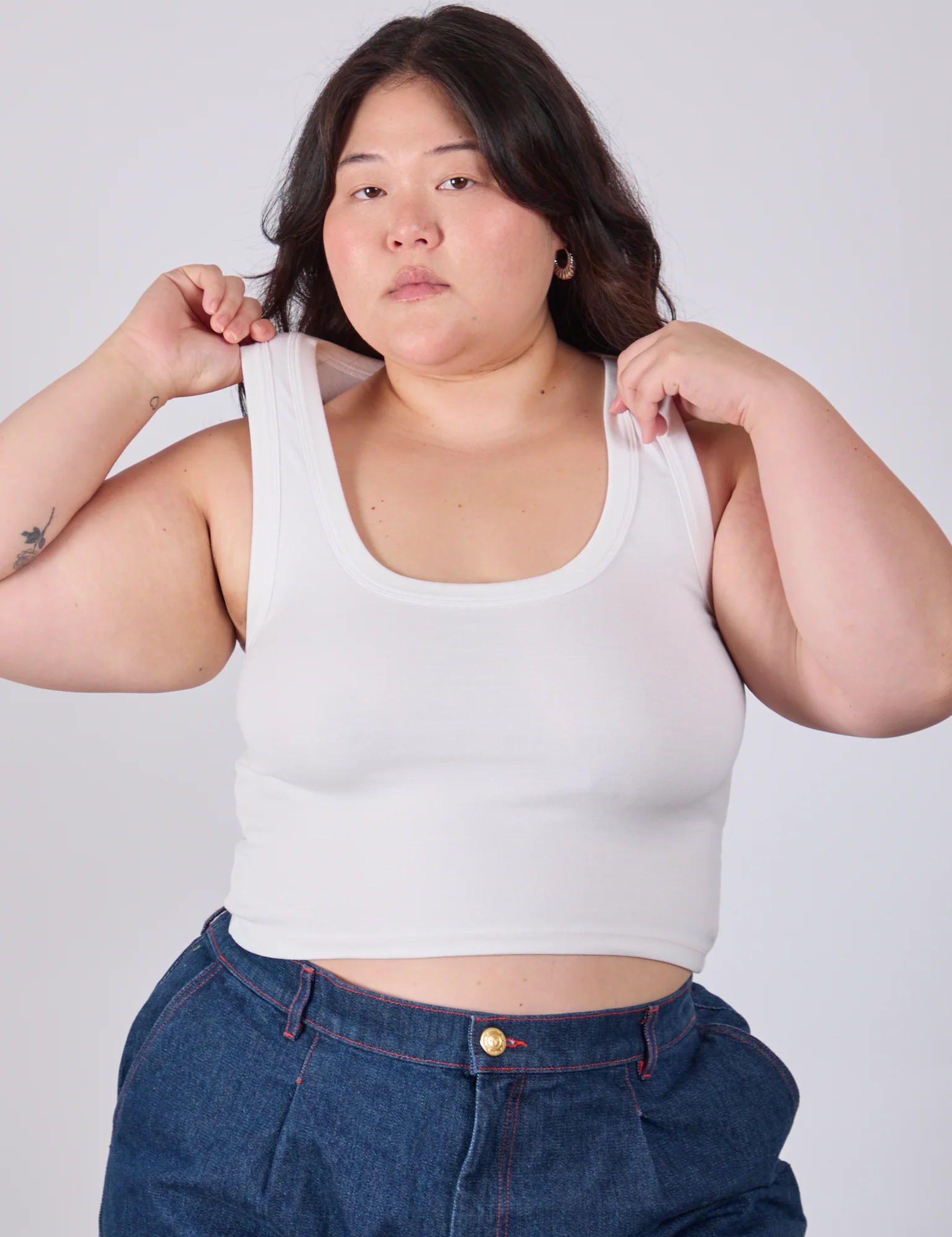 Cropped Tank Top - Vintage Tee White - Image 13