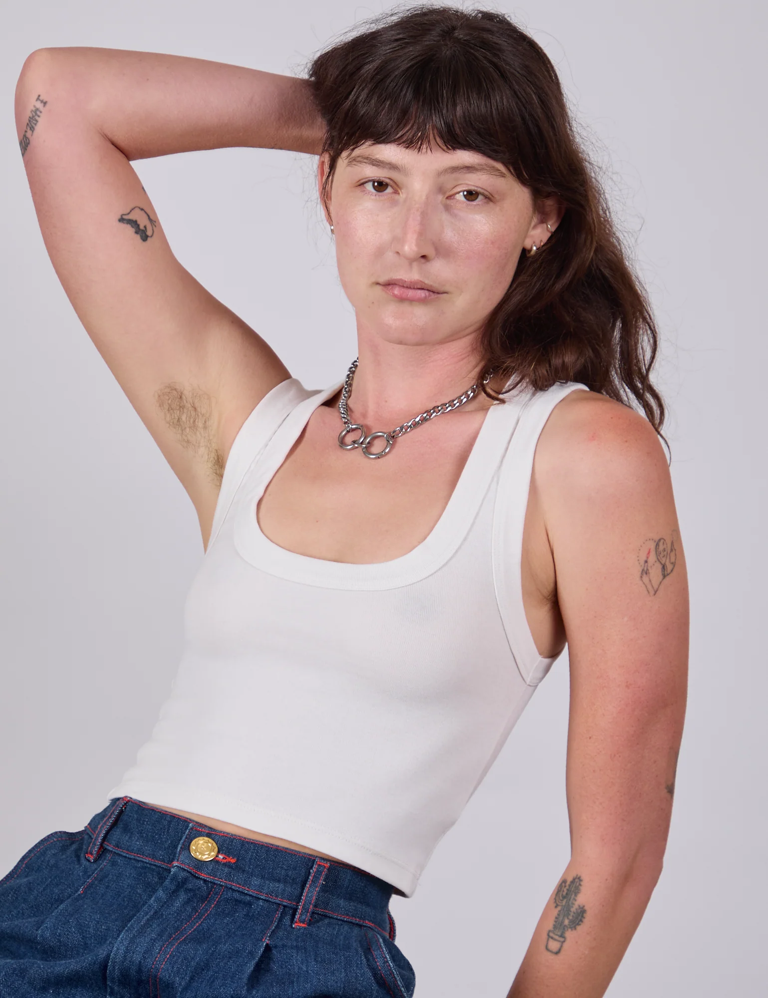 Cropped Tank Top - Vintage Tee White - Image 4