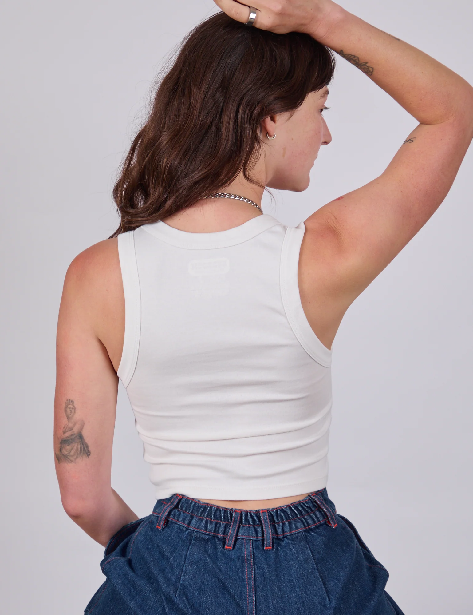 Cropped Tank Top - Vintage Tee White - Image 6