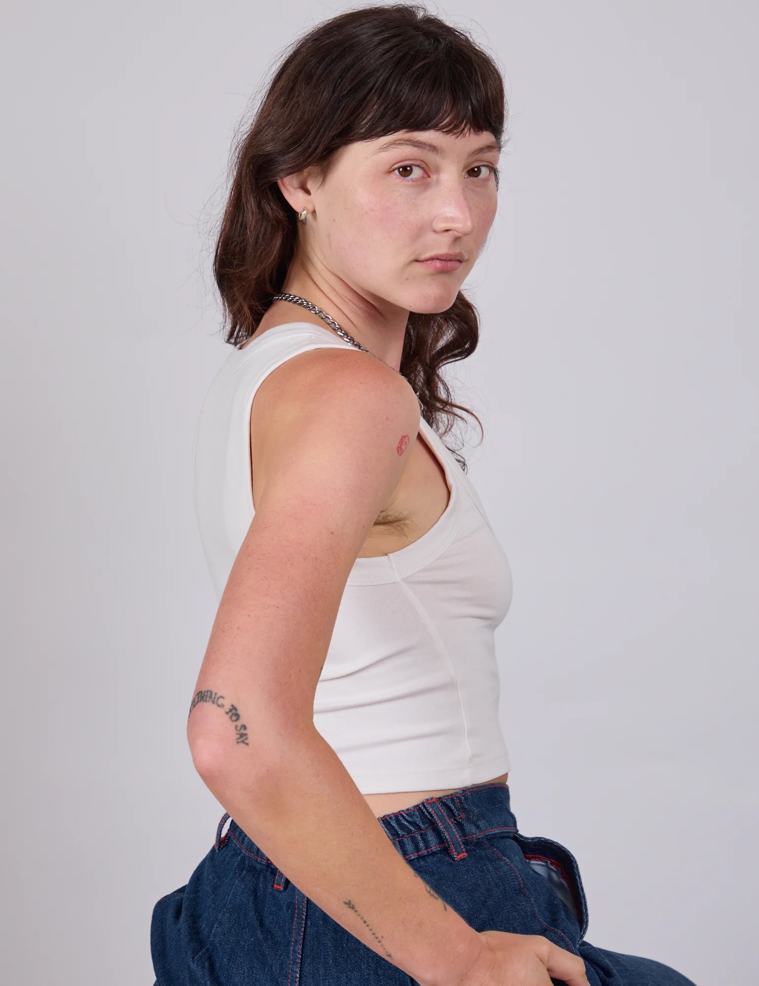 Cropped Tank Top - Vintage Tee White - Image 8