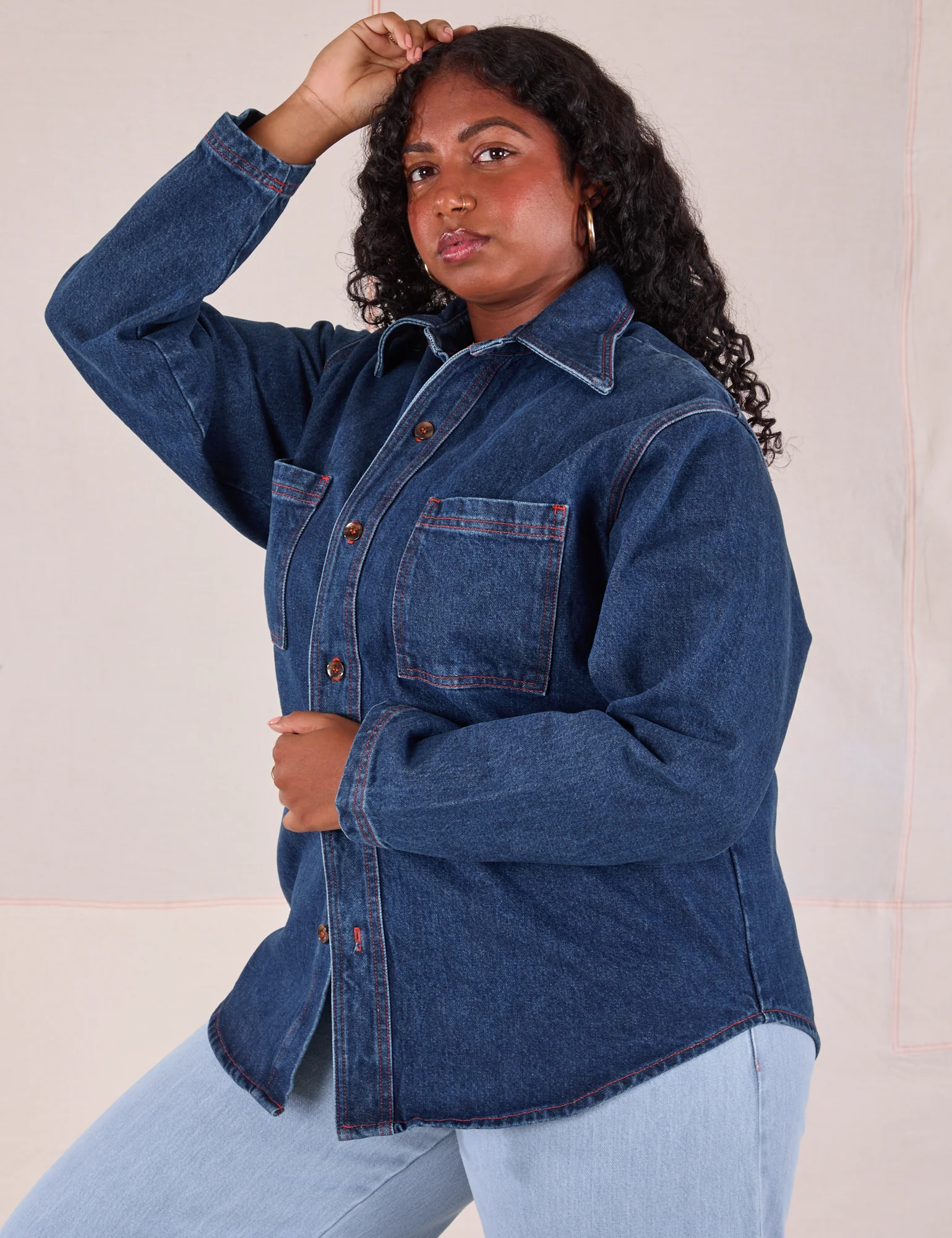 Denim Overshirt - Dark Wash - Image 16