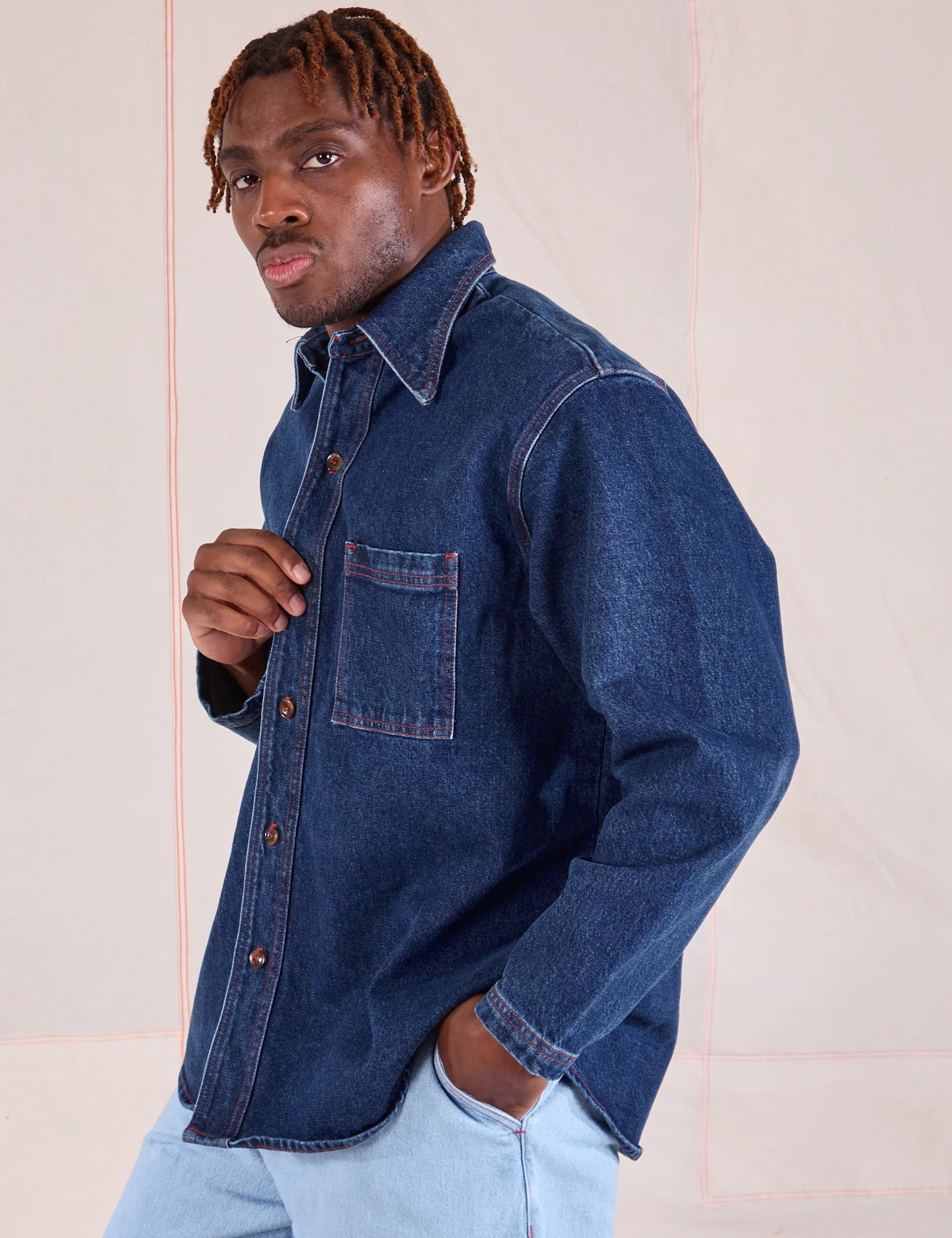 Denim Overshirt - Dark Wash - Image 29
