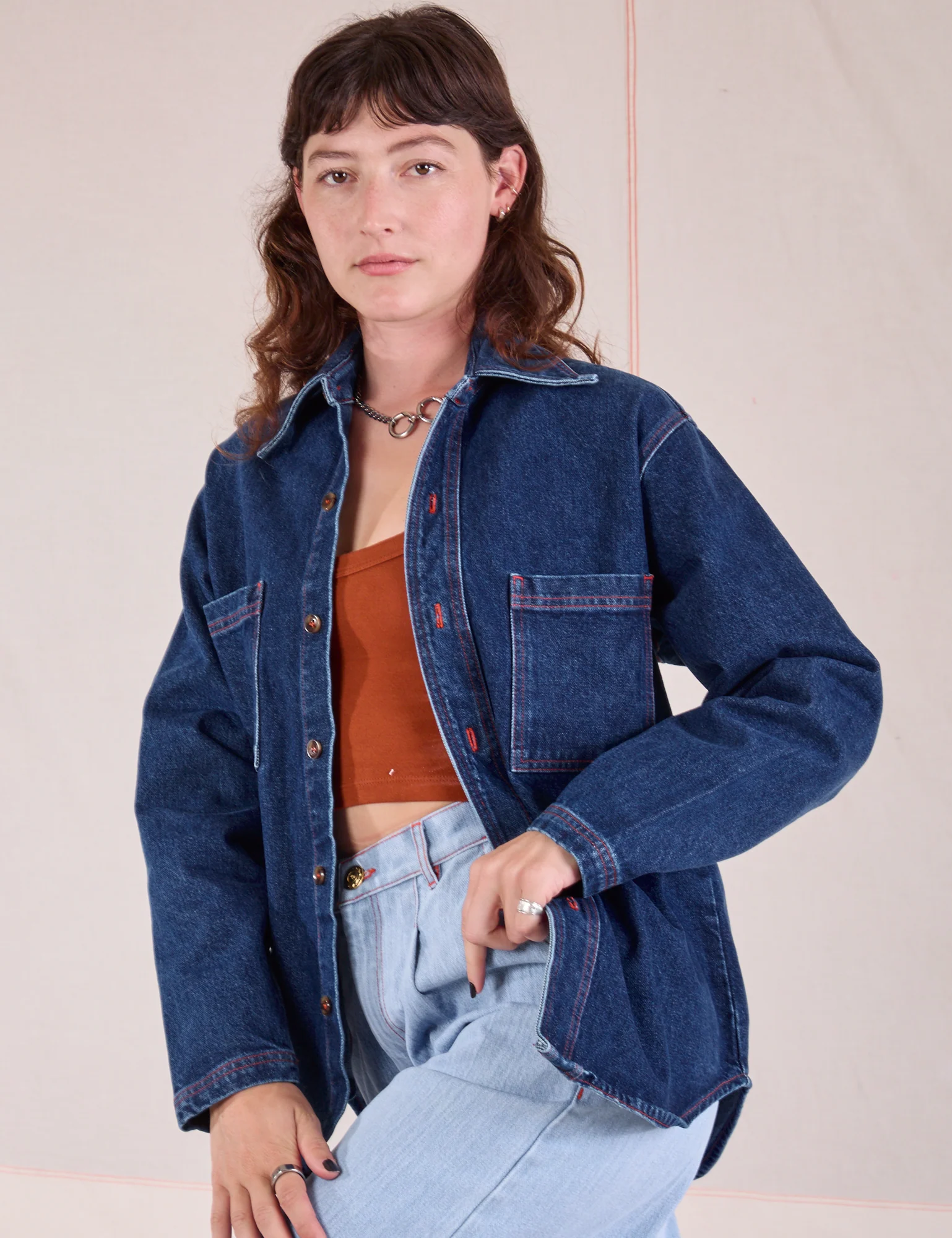 Denim Overshirt - Dark Wash - Image 4