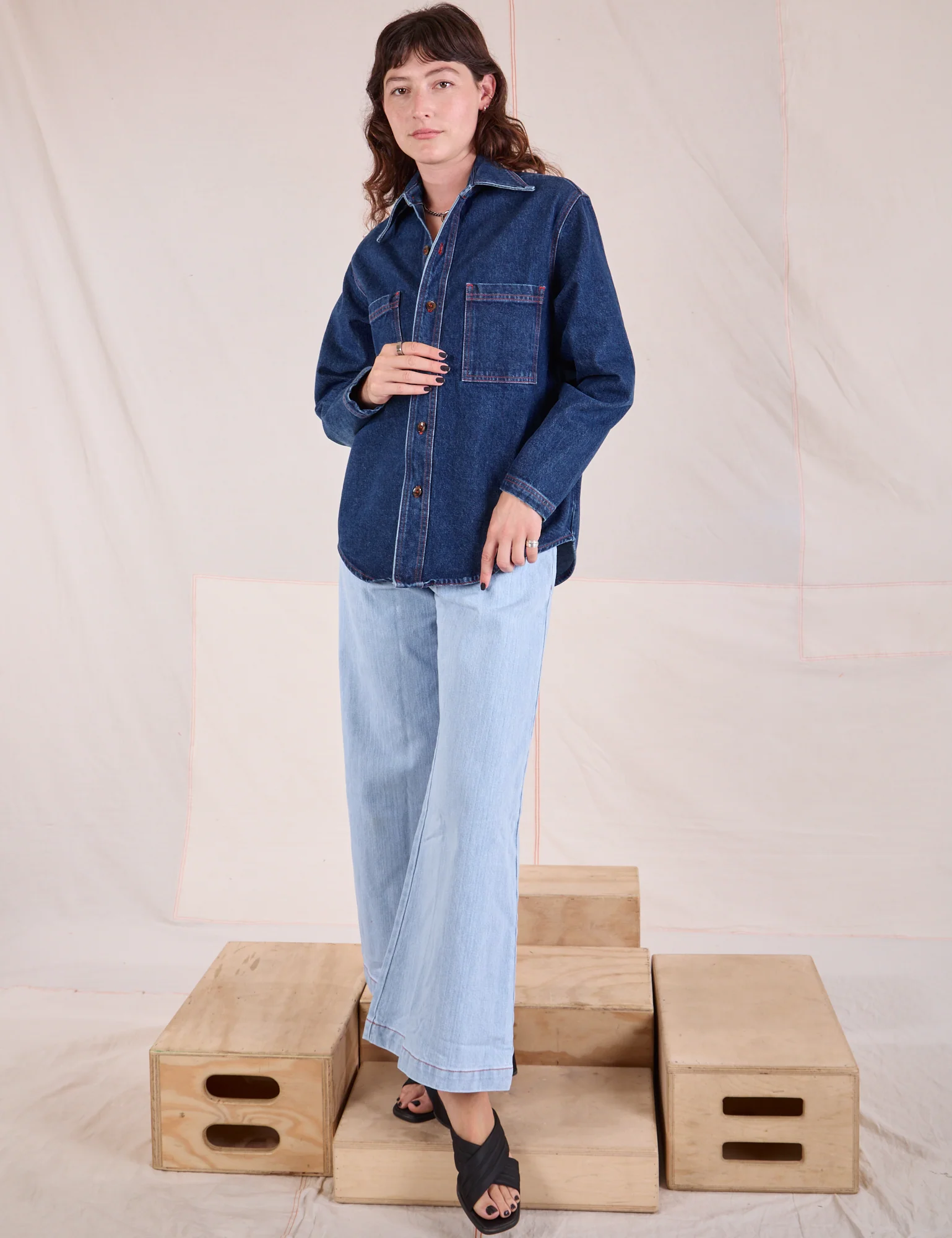 Denim Overshirt - Dark Wash - Image 5