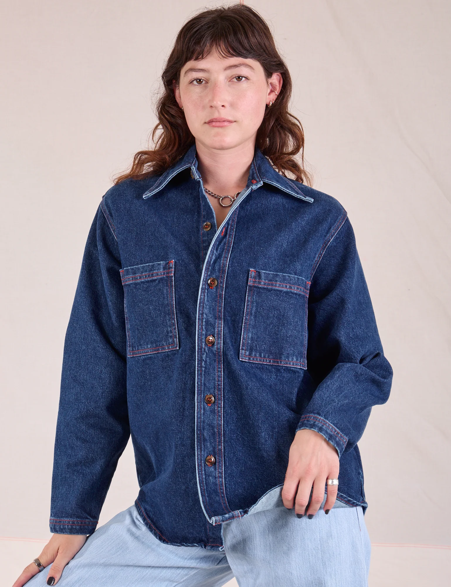 Denim Overshirt - Dark Wash - Image 7