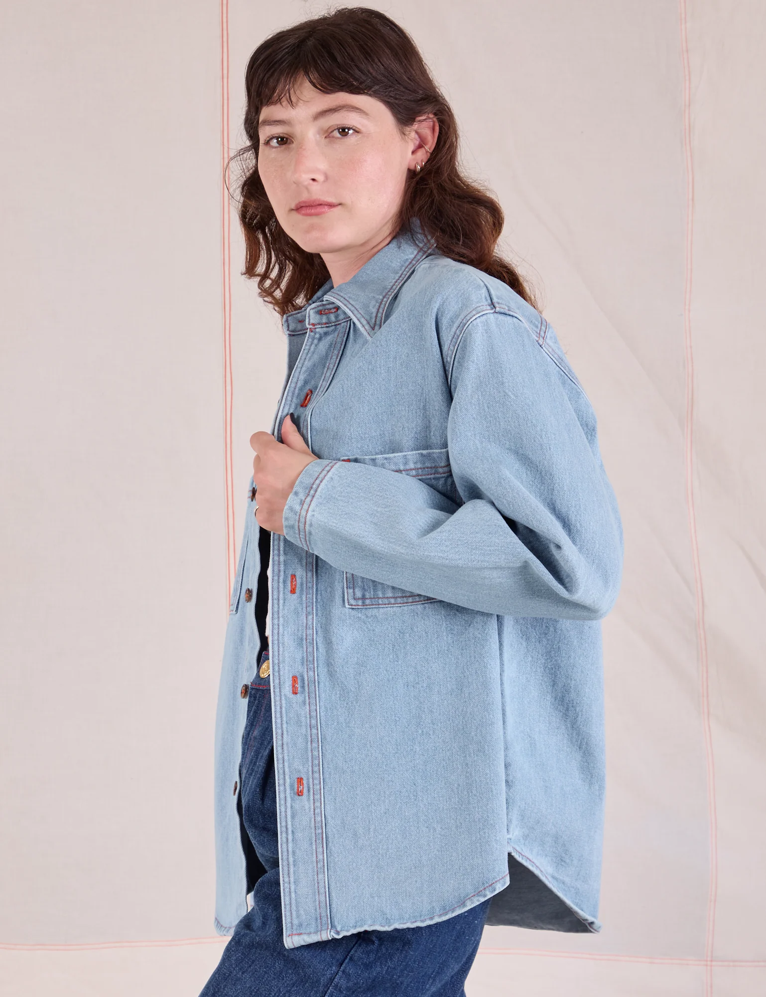 Denim Overshirt - Light Wash - Image 14