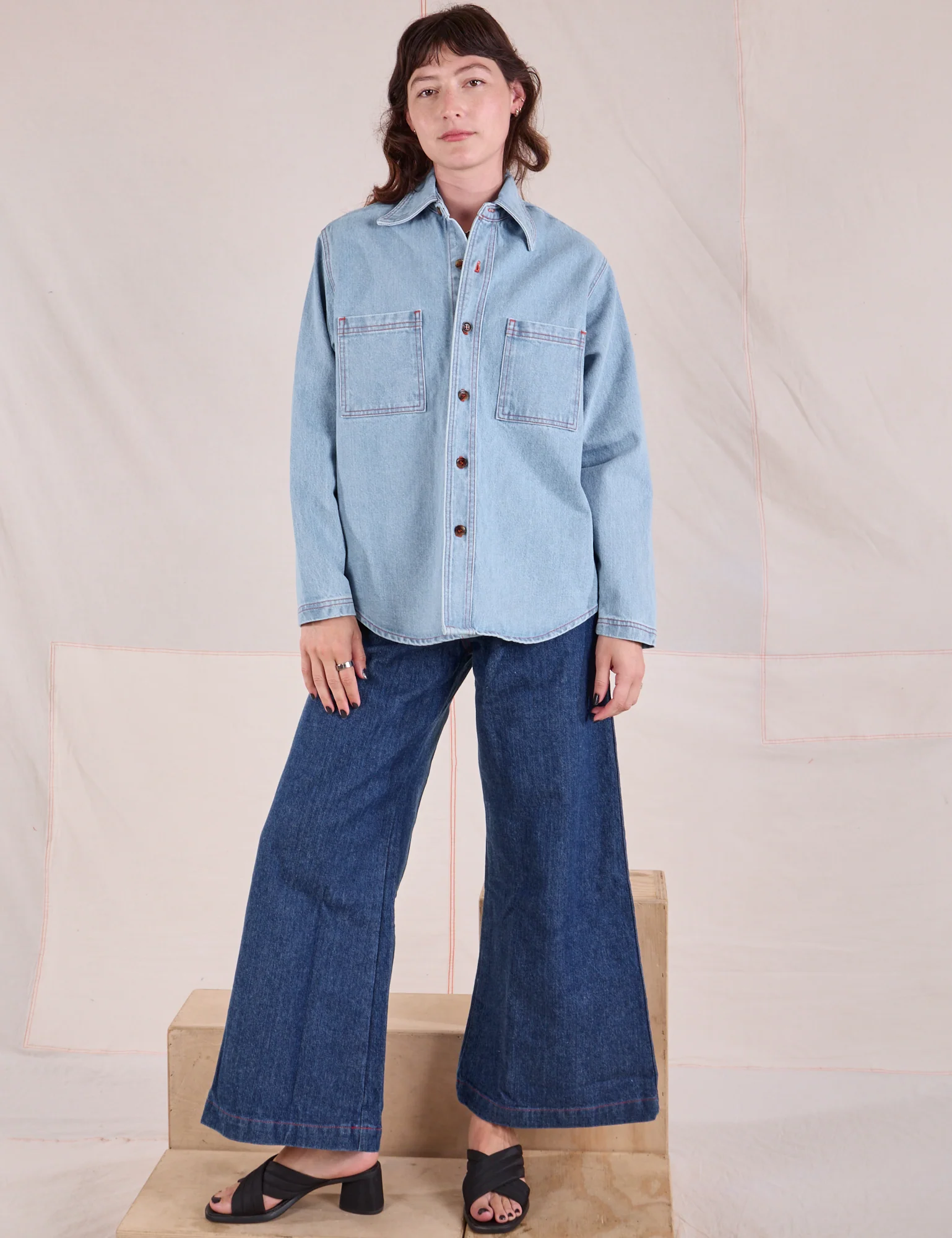 Denim Overshirt - Light Wash - Image 16