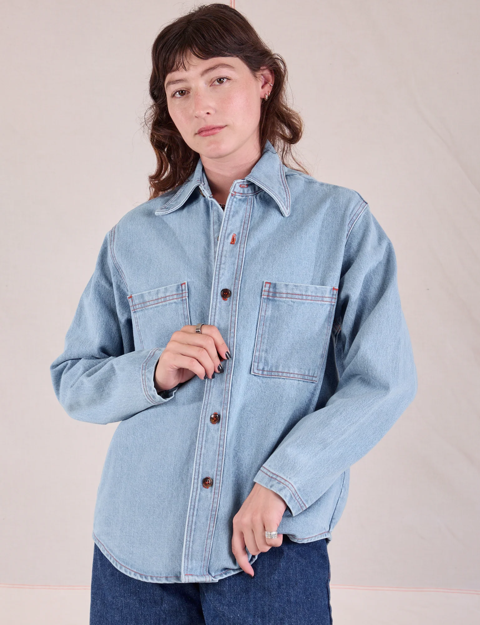 Denim Overshirt - Light Wash - Image 17
