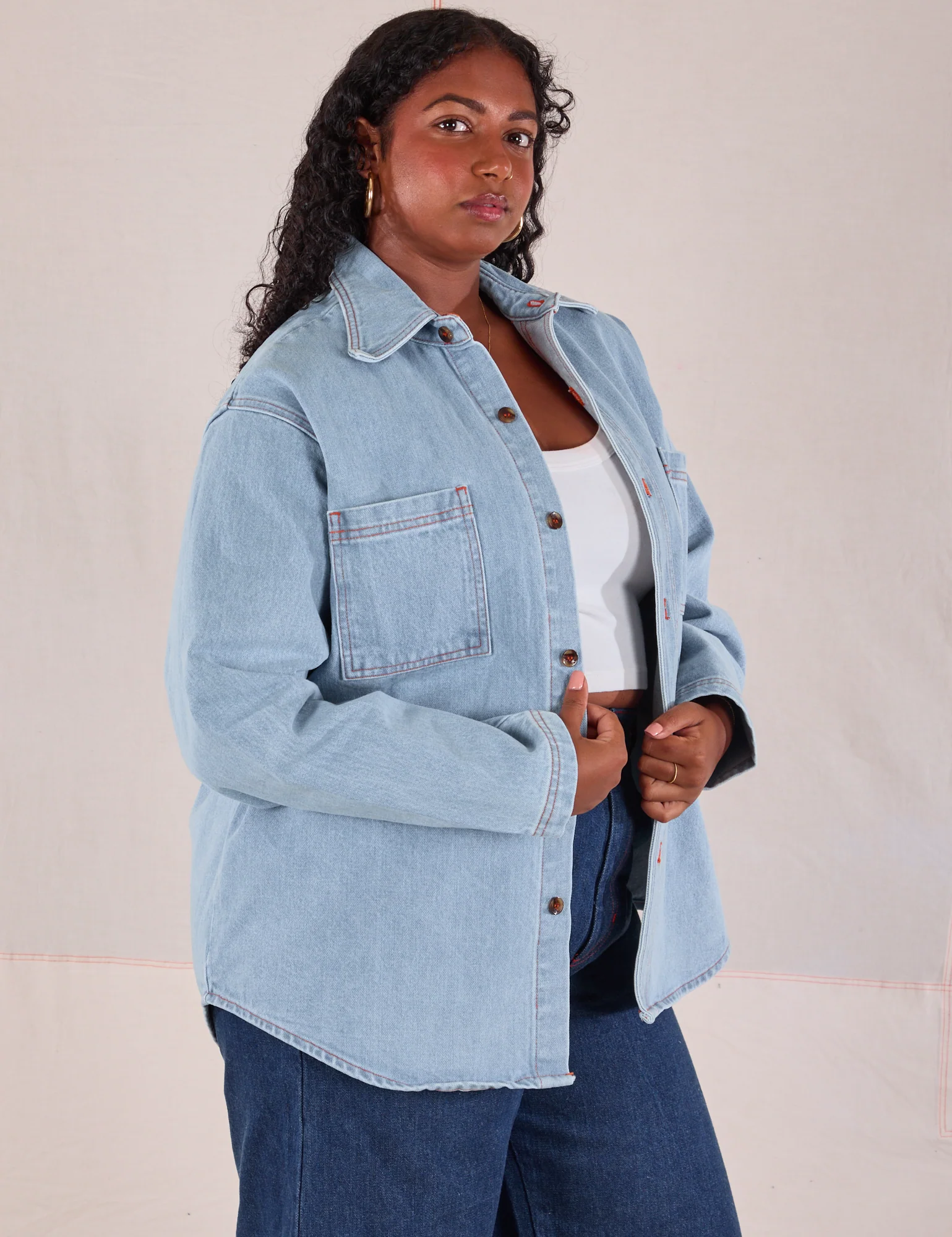 Denim Overshirt - Light Wash - Image 22