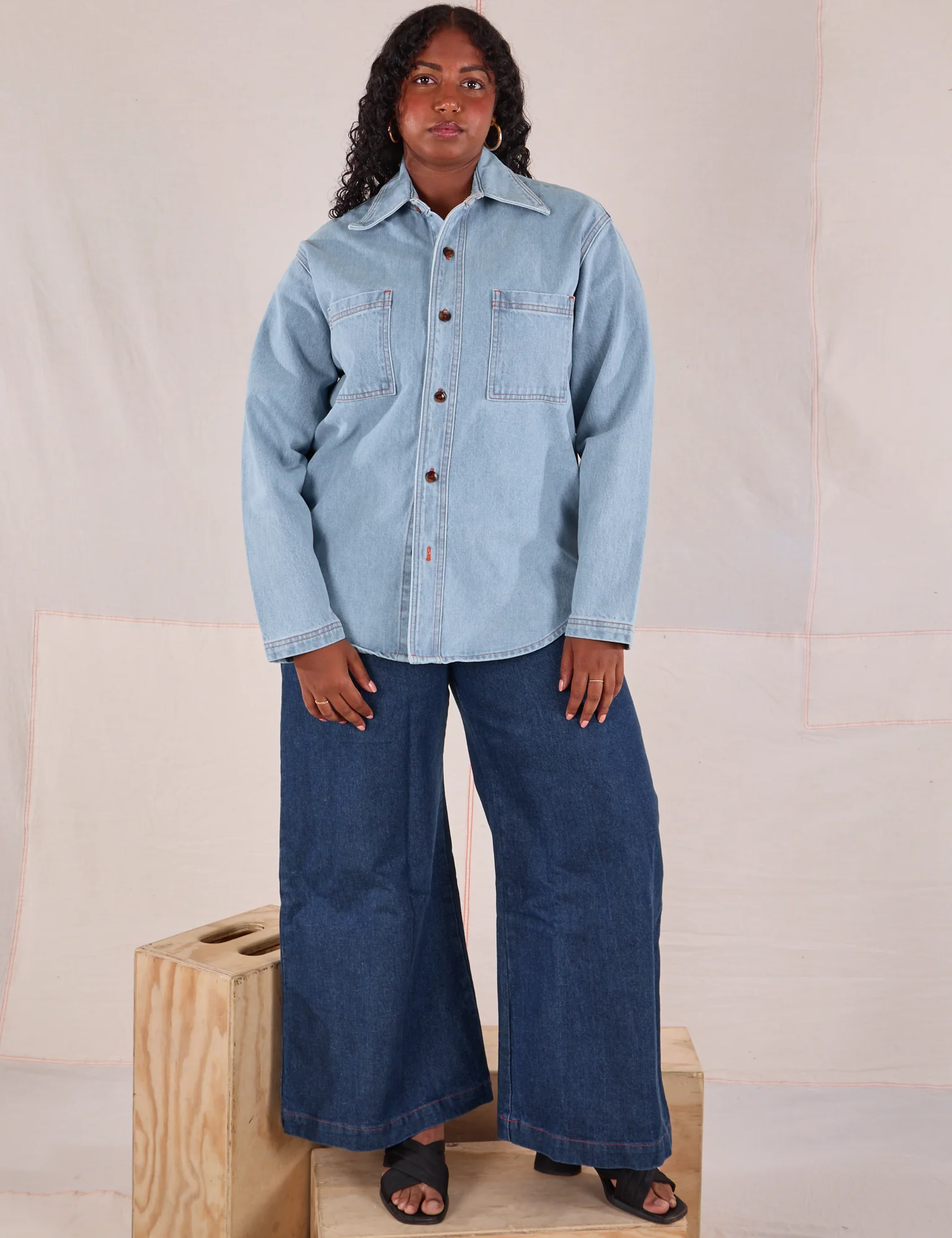 Denim Overshirt - Light Wash - Image 24