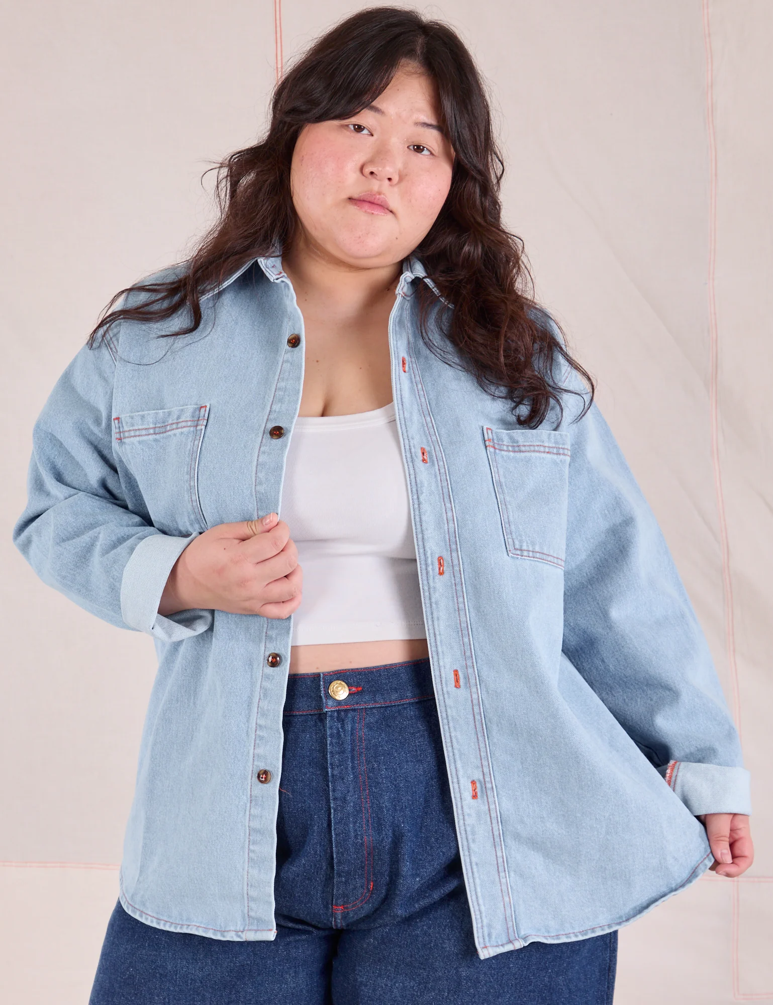 Denim Overshirt - Light Wash - Image 26