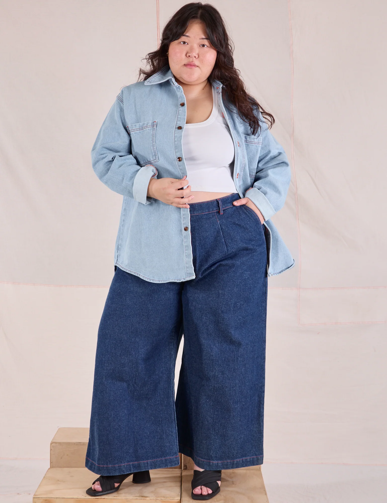 Denim Overshirt - Light Wash - Image 28