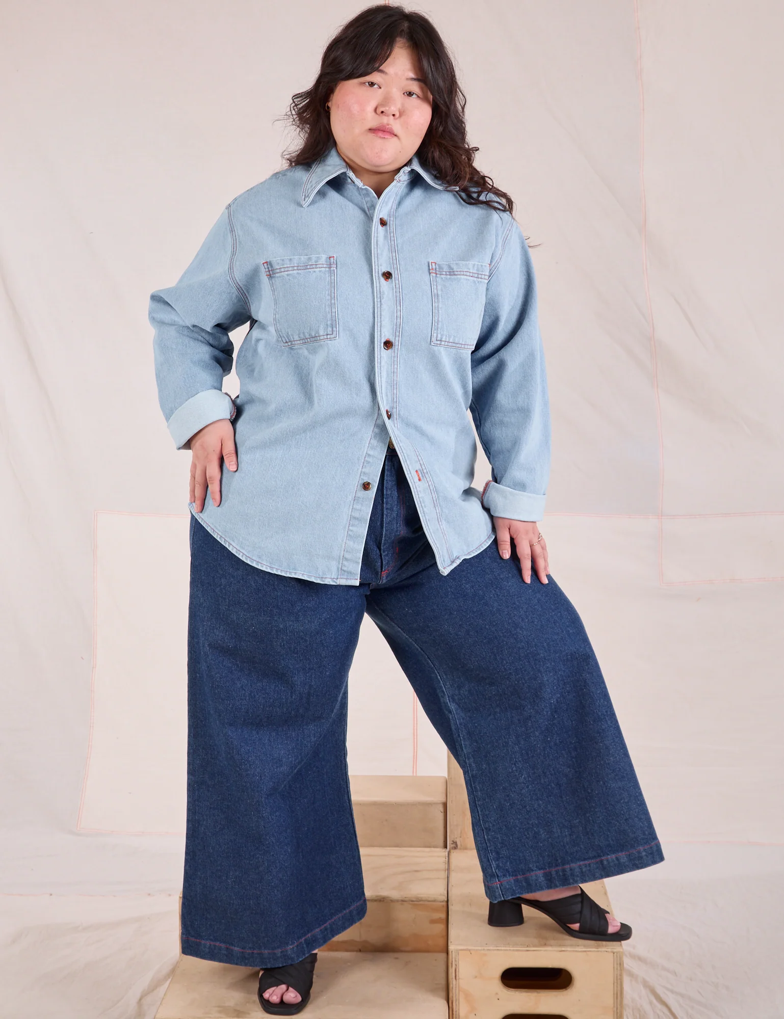 Denim Overshirt - Light Wash - Image 31