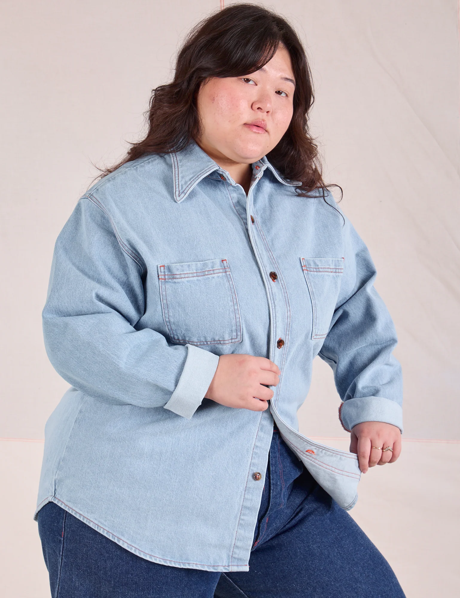 Denim Overshirt - Light Wash - Image 32