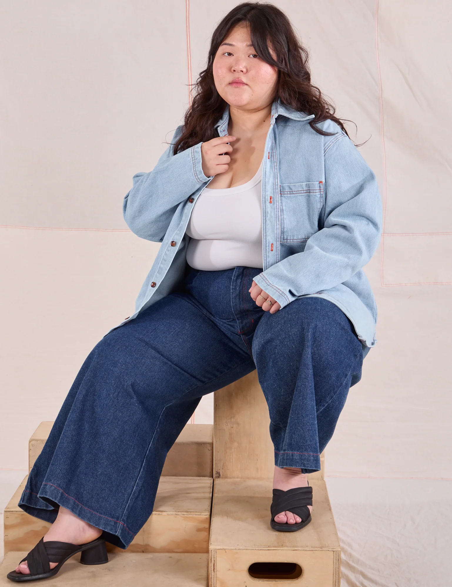 Denim Overshirt - Light Wash - Image 33