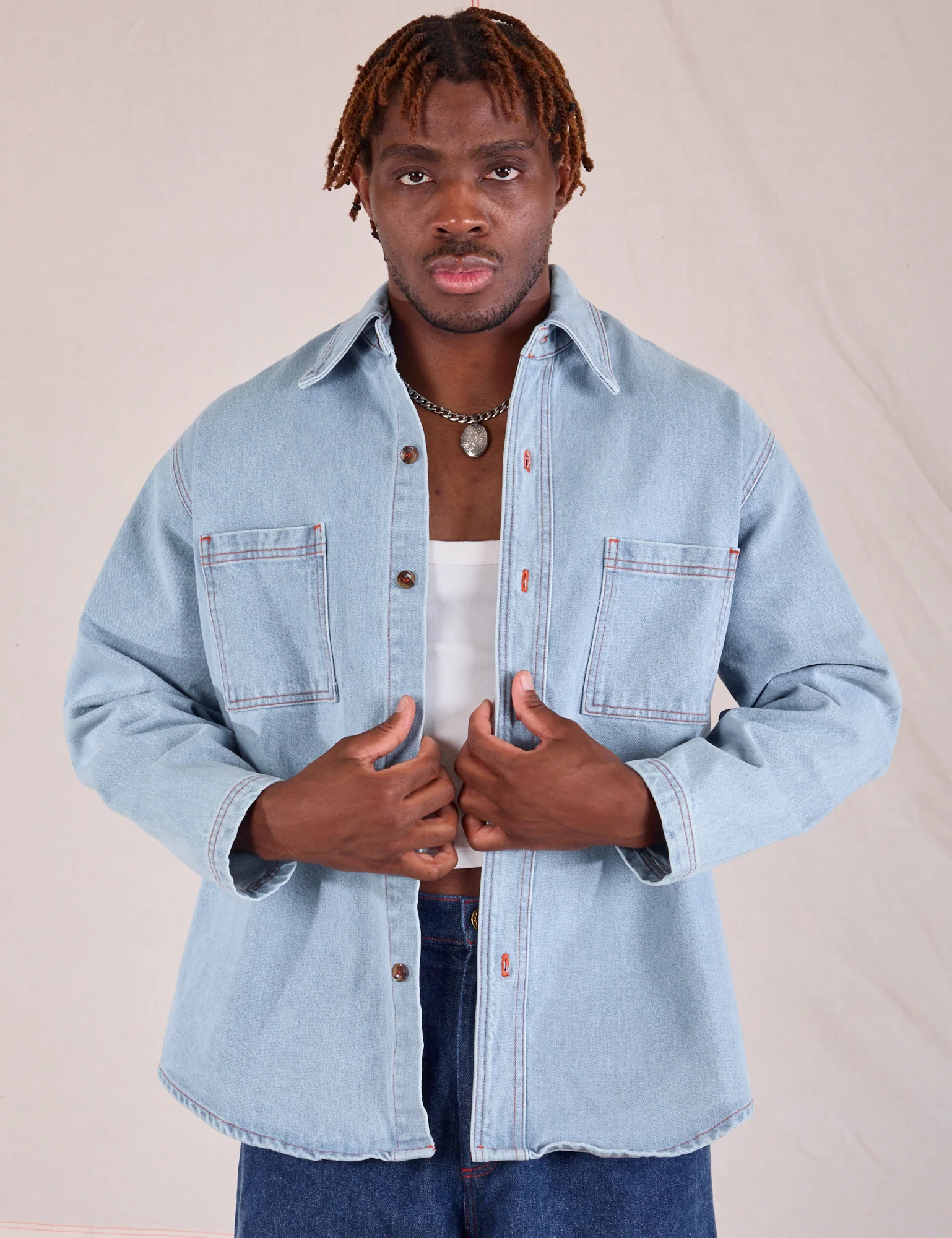 Denim Overshirt - Light Wash - Image 5