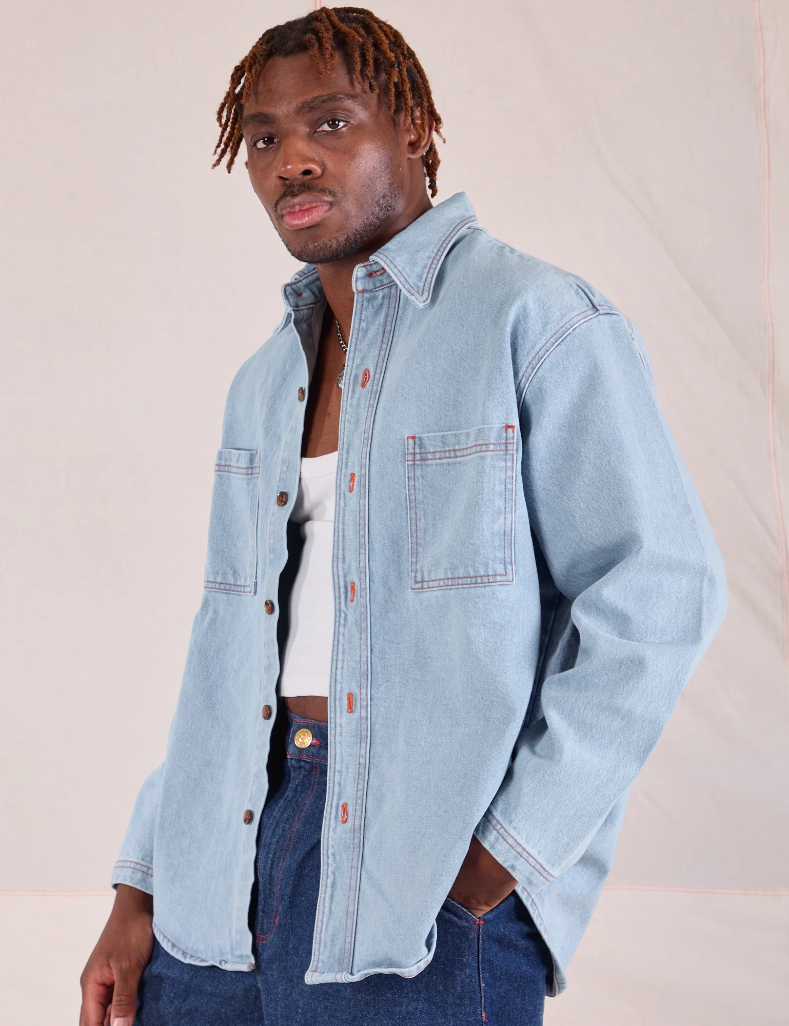 Denim Overshirt - Light Wash - Image 6